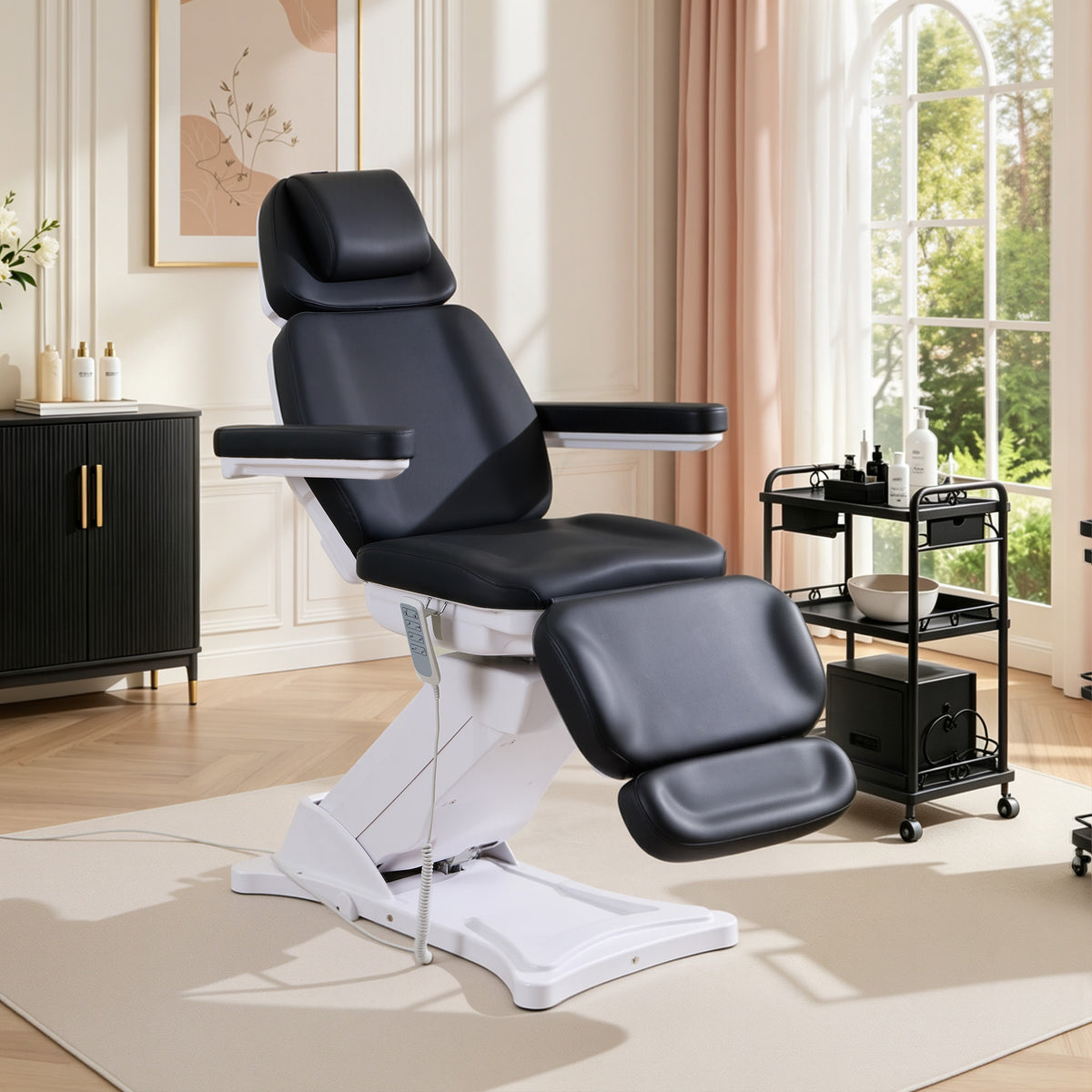 BarberPub 4 Motors Electric Tattoo Chair, Rotating Esthetician Bed 2904