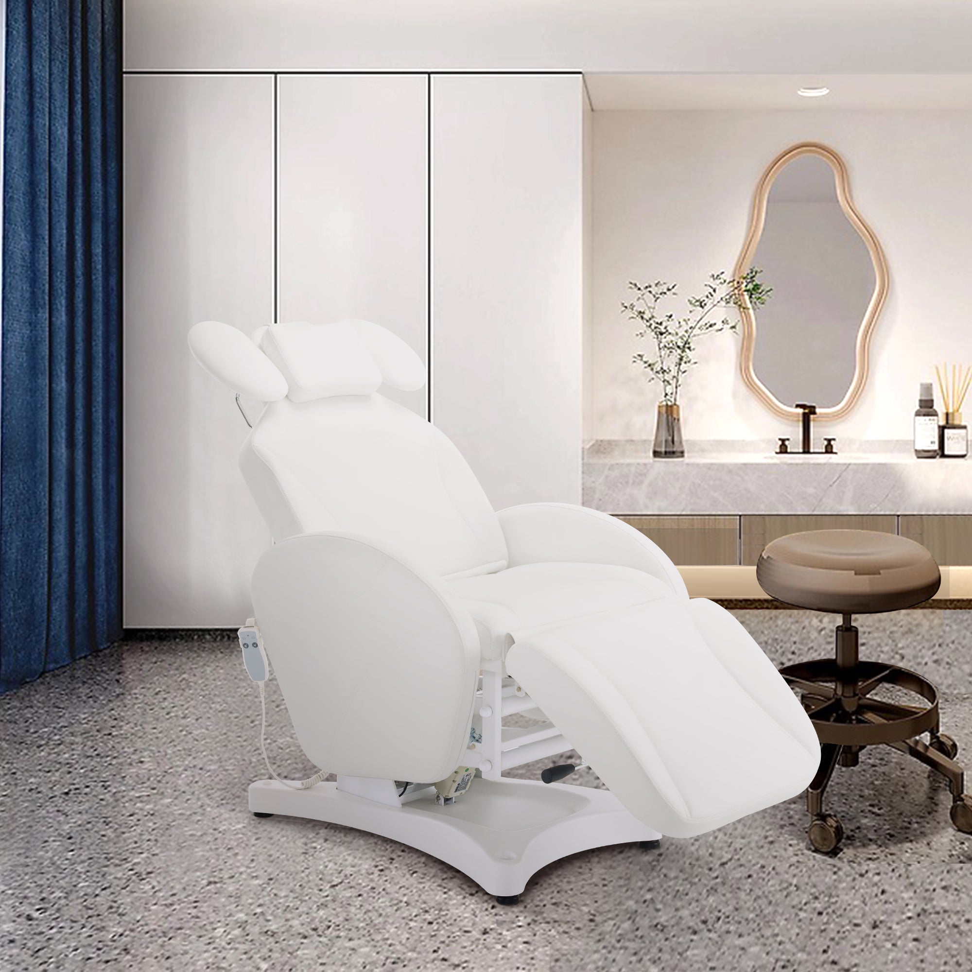 BarberPub Electric Esthetician Bed, Ergonomic Facial Massage Table with 1 Motor, 330 lbs Capacity 2114