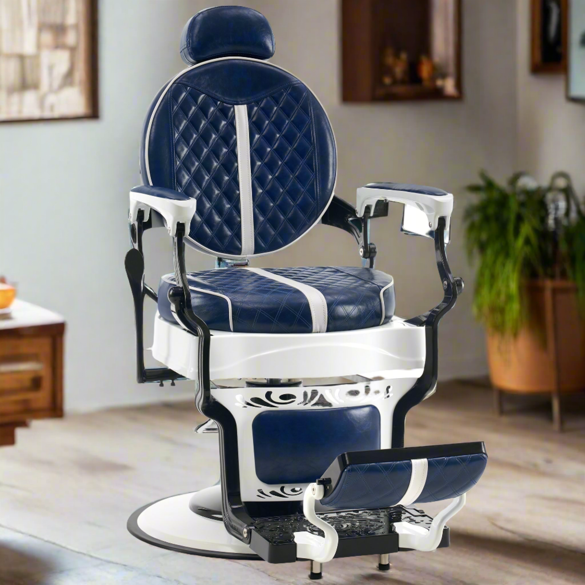 BarberPub Vintage Barber Chair, Hydraulic Reclining Salon Beauty Equipment 8739
