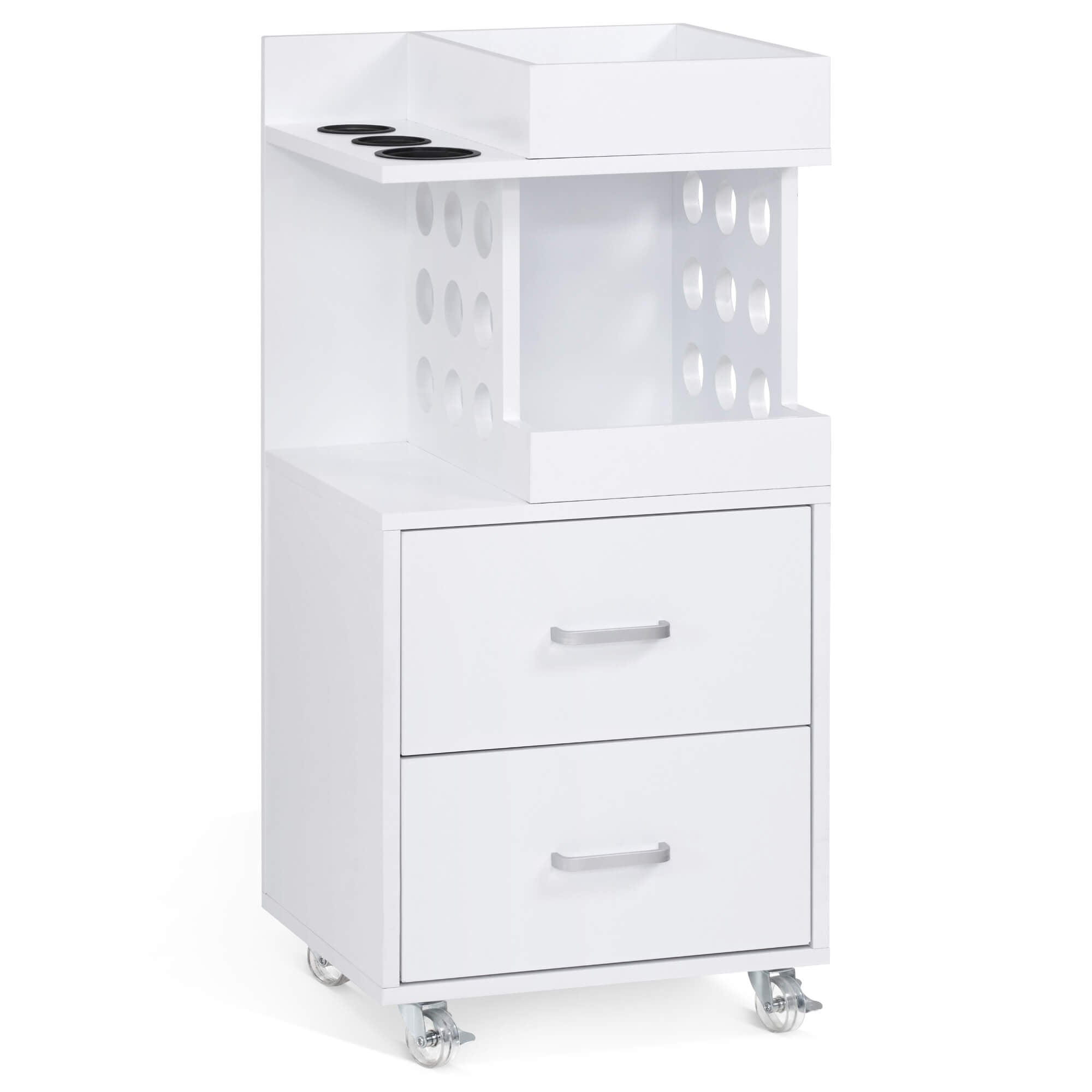 Salon Rolling Trolley with Pegboard, Hair Styling Utility Cart for Storage 2492