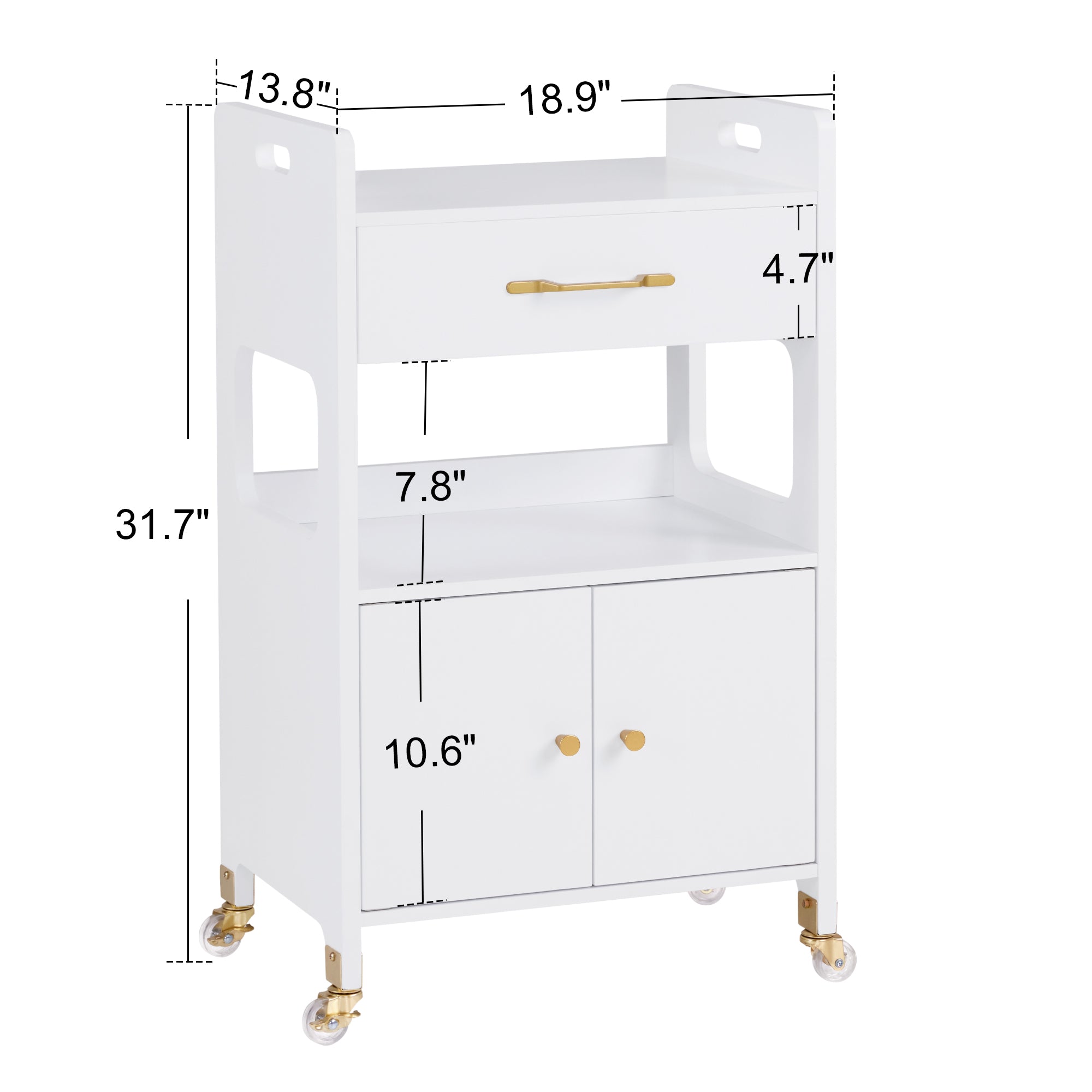Beauty Salon Rolling Storage Cart, Barber Utility Trolley for Hairdresser, Spa Tools Organizer 2494