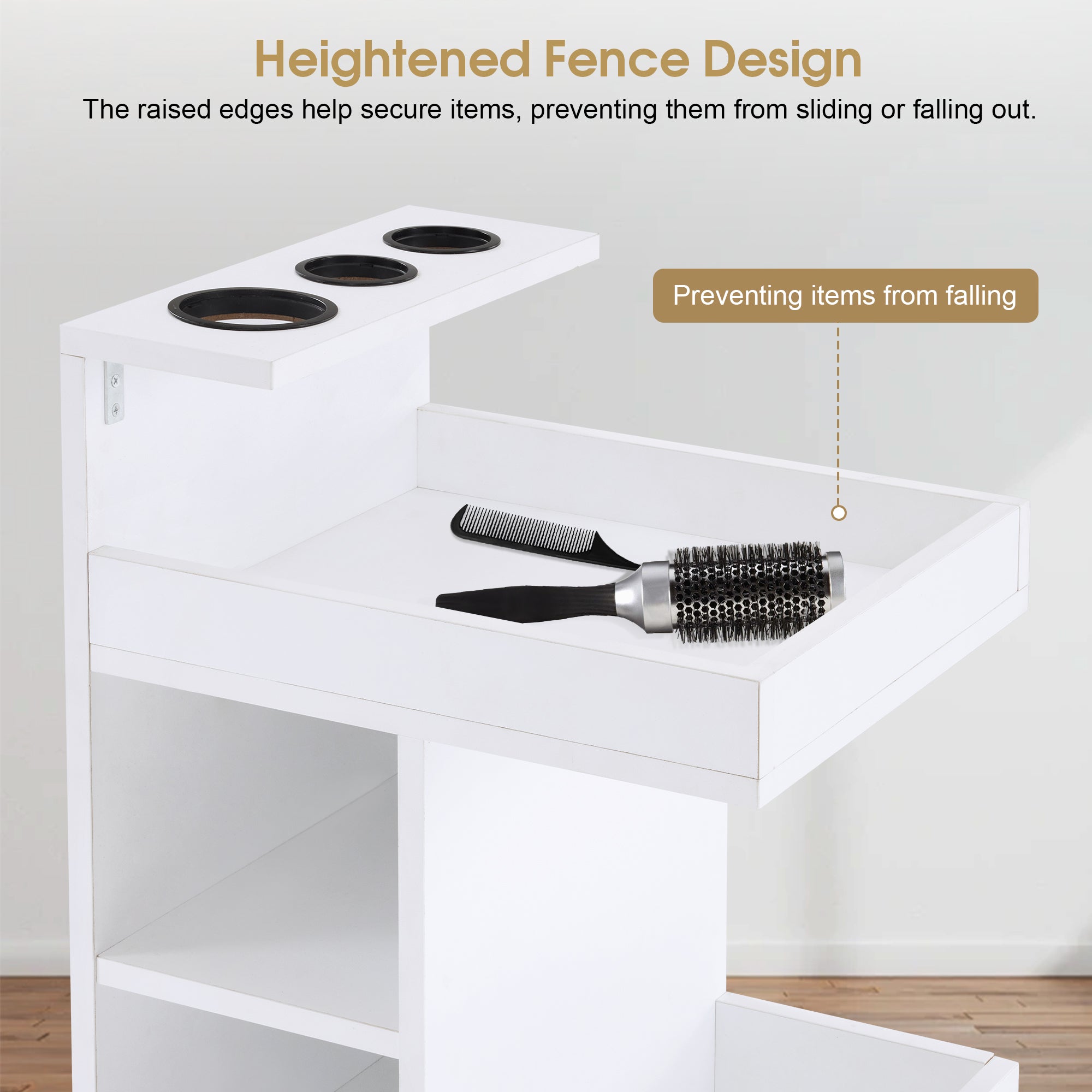 Salon Mobile Rolling Trolley Cart for Storage, 6 Tier Barber Station for Hair Stylist 2496