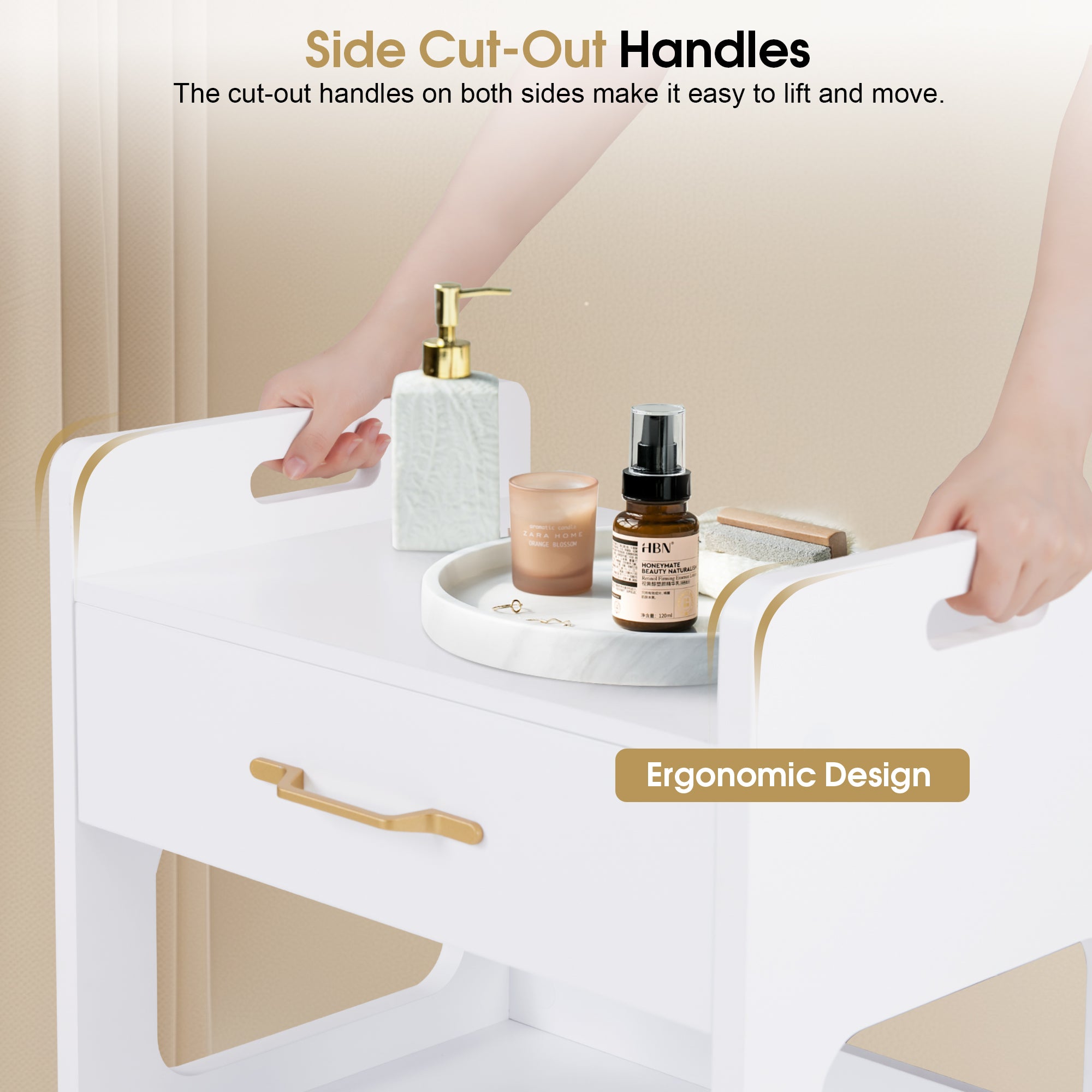 Beauty Salon Rolling Storage Cart, Barber Utility Trolley for Hairdresser, Spa Tools Organizer 2494