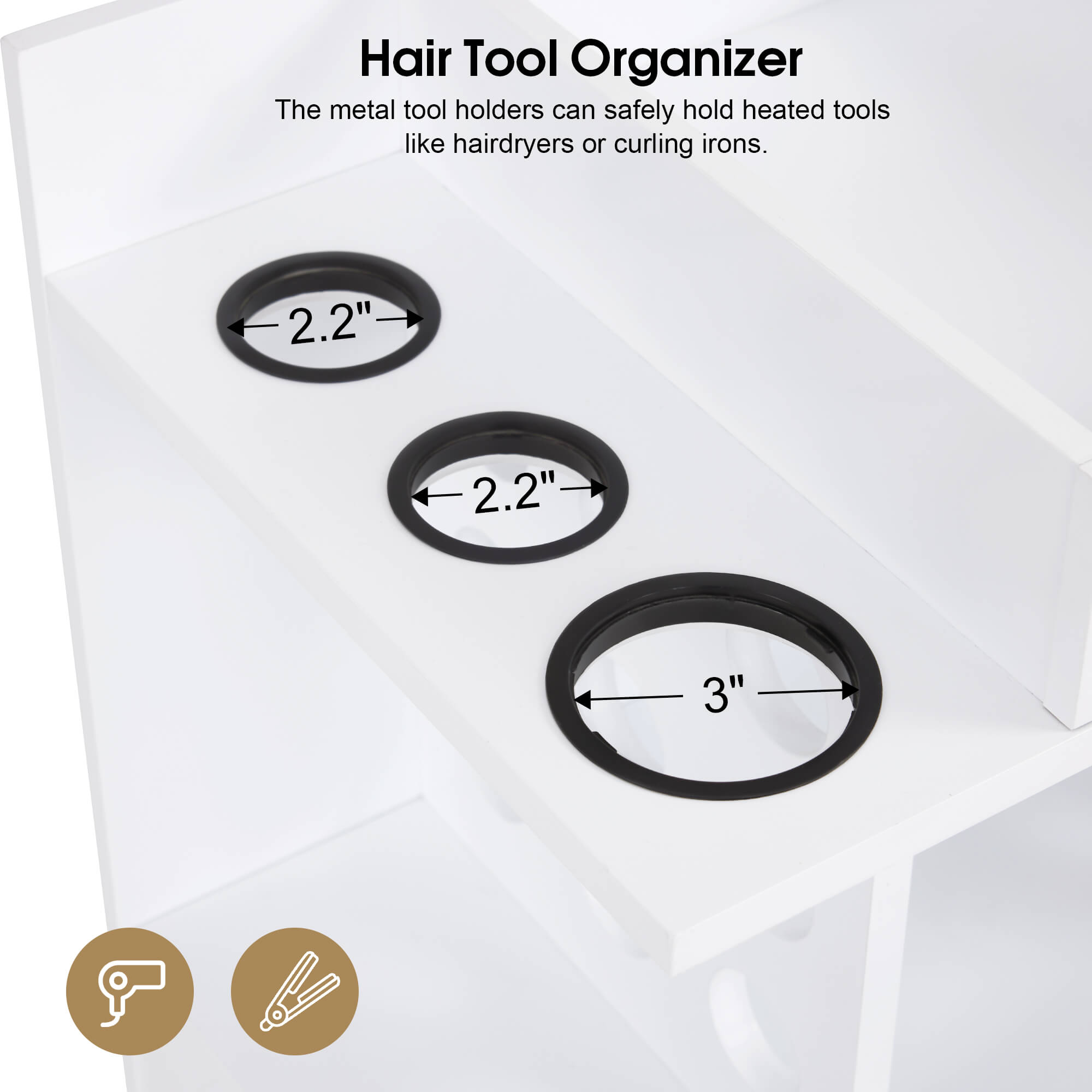Salon Rolling Trolley with Pegboard, Hair Styling Utility Cart for Storage 2492