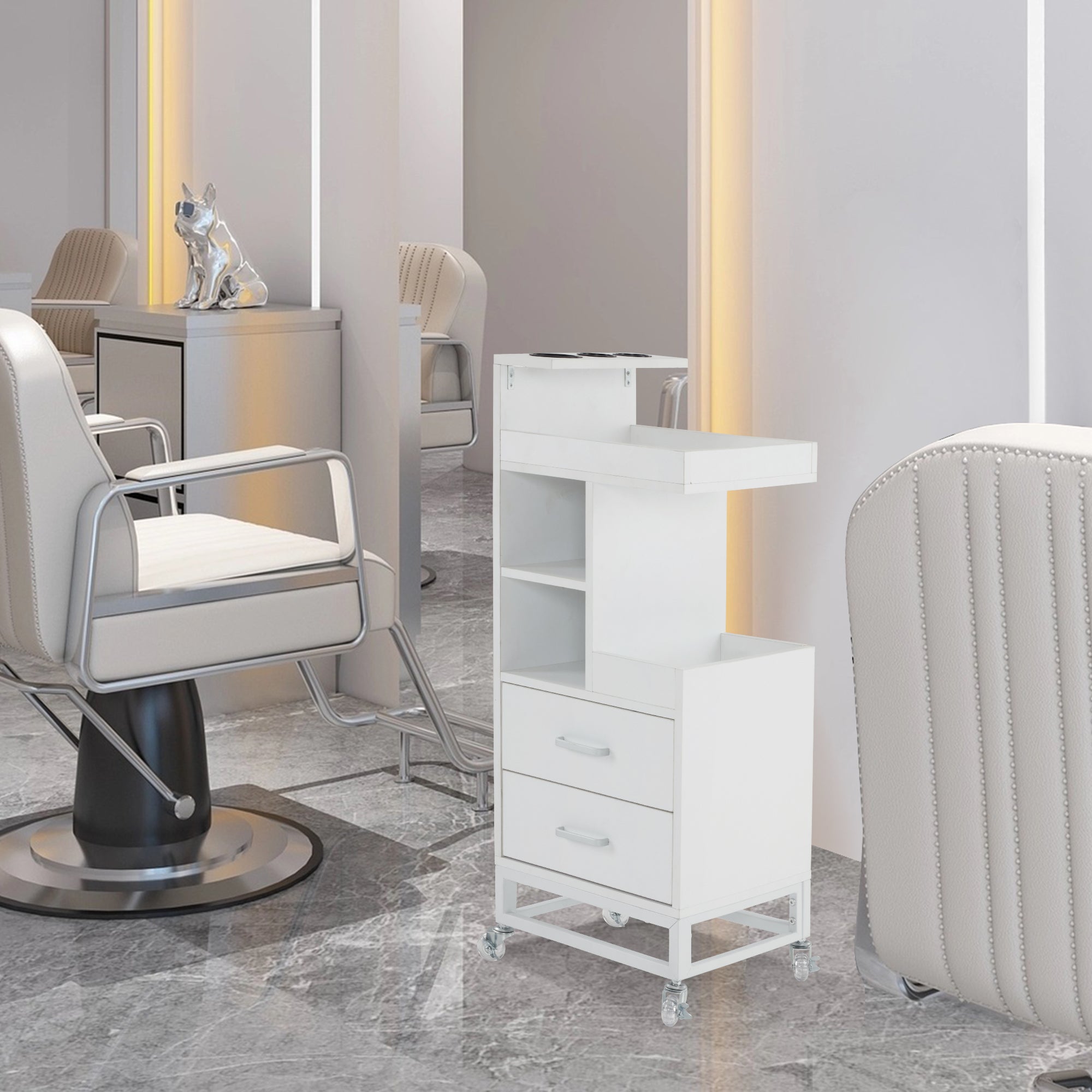 Salon Mobile Rolling Trolley Cart for Storage, 6 Tier Barber Station for Hair Stylist 2496