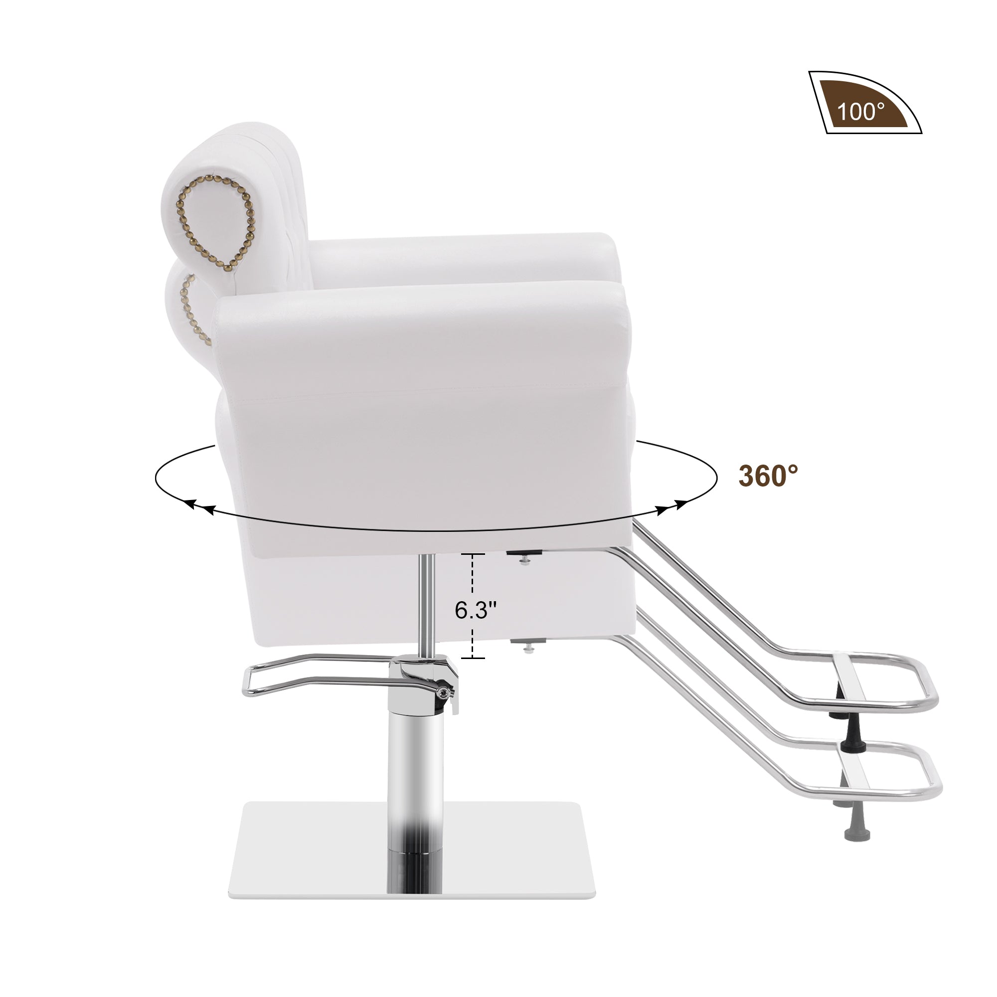 BarberPub Hydraulic Salon Chair, Vintage Hair Styling Spa Salon Equipment 8899 - BarberPub
