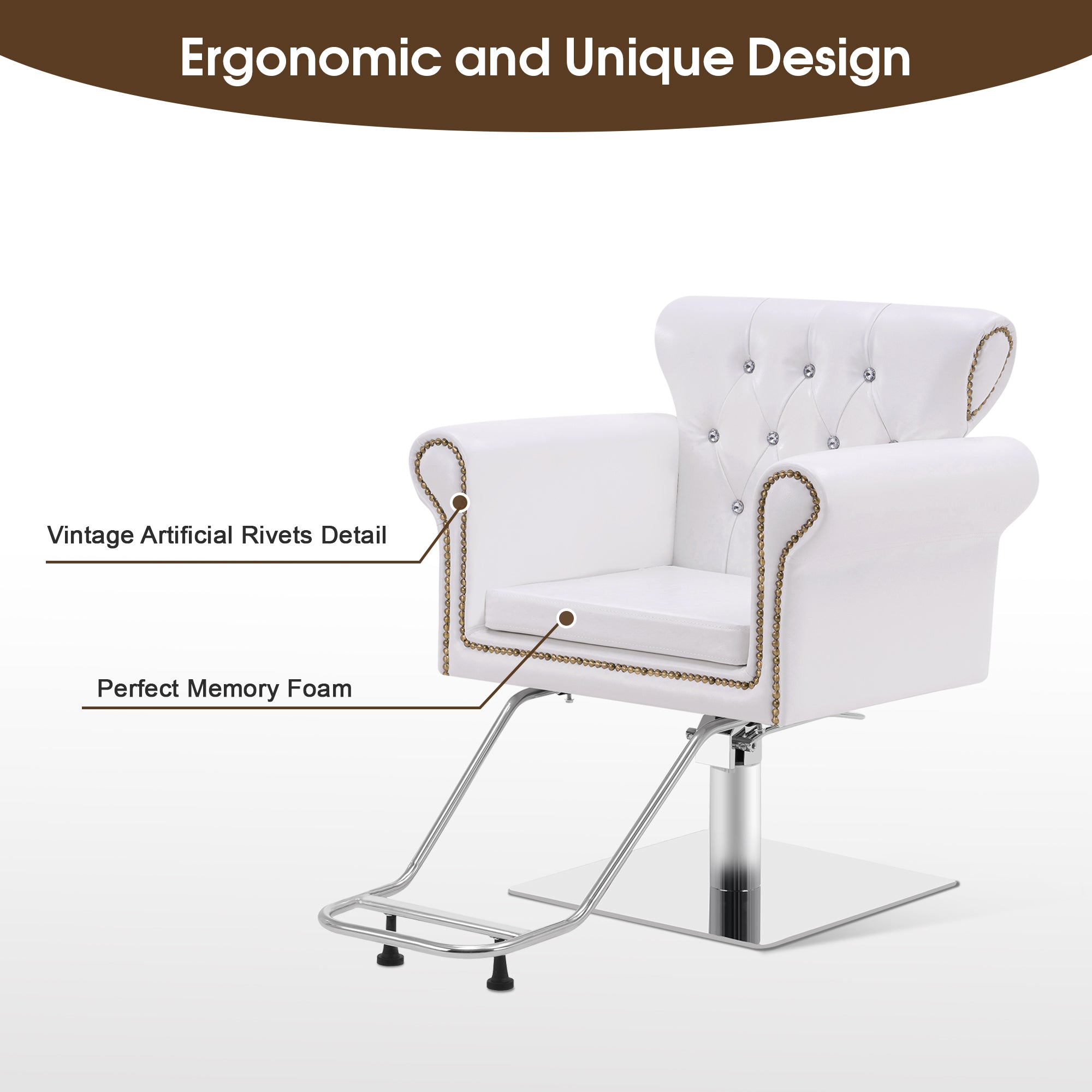 BarberPub Hydraulic Salon Chair, Vintage Hair Styling Spa Salon Equipment 8899 - BarberPub