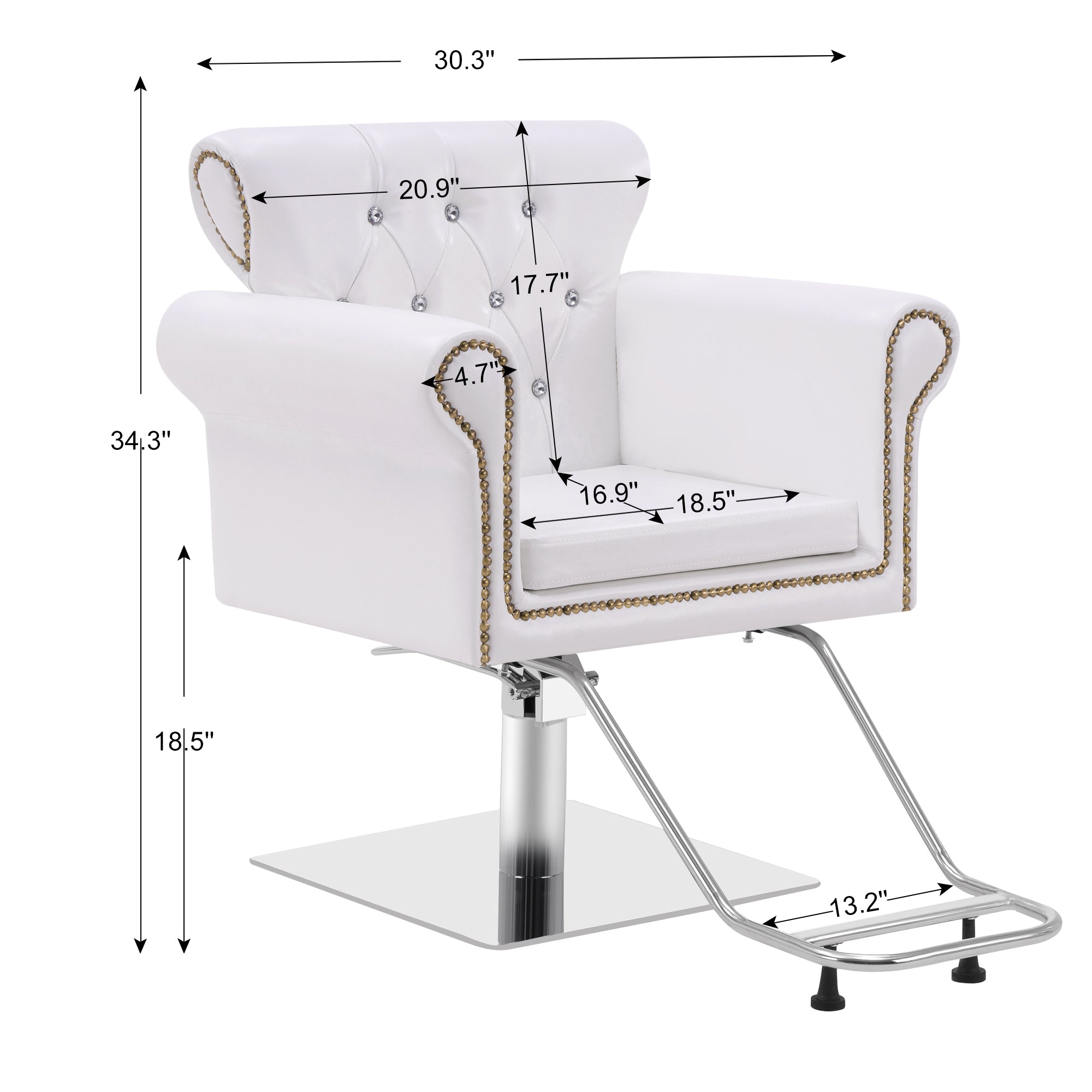 BarberPub Hydraulic Salon Chair, Vintage Hair Styling Spa Salon Equipment 8899 - BarberPub