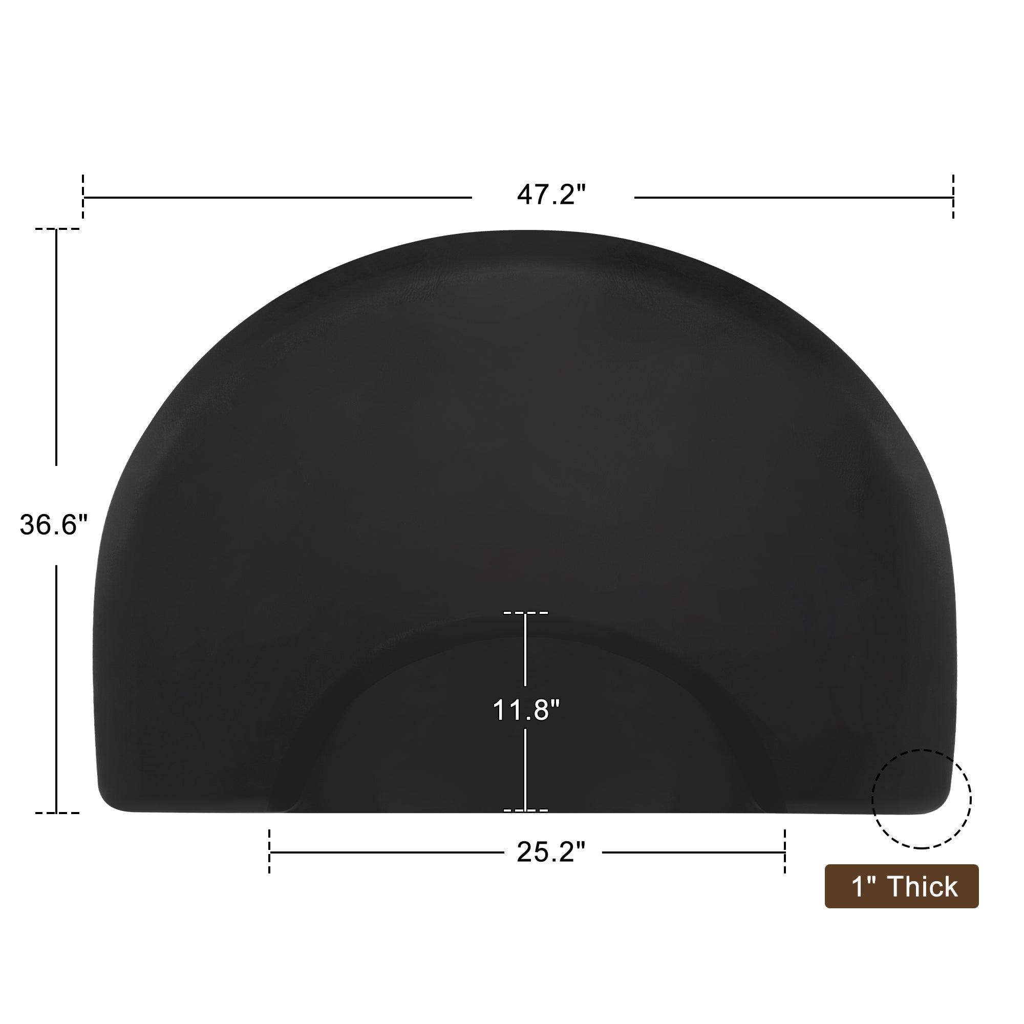 3'x4' Barber Mat Anti-Fatigue Floor Mat Circle 1"Thick 0025
