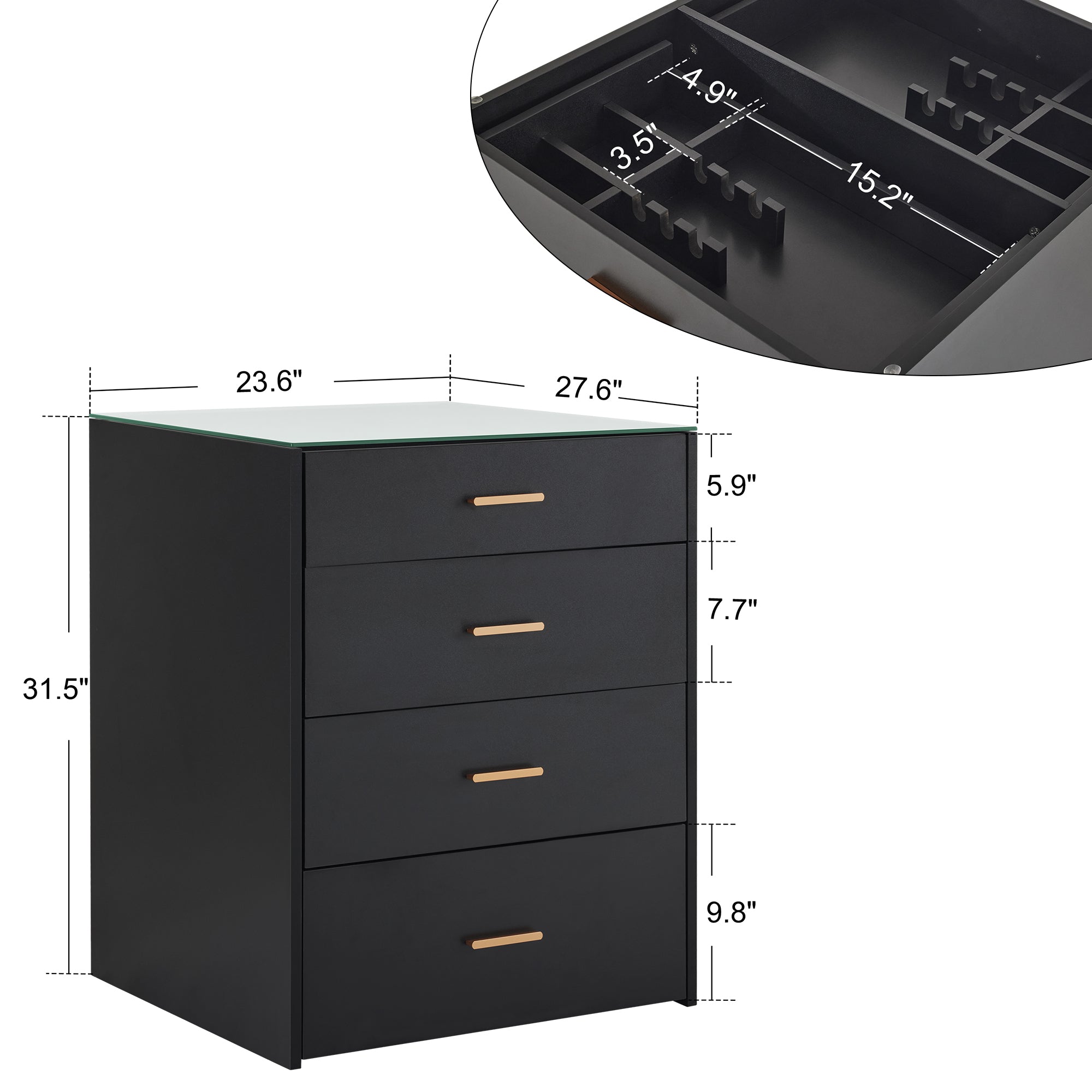 Glass Top Double-sided Styling Barber Station, Dual Directional Tool Organizer with Storage Drawers 2017