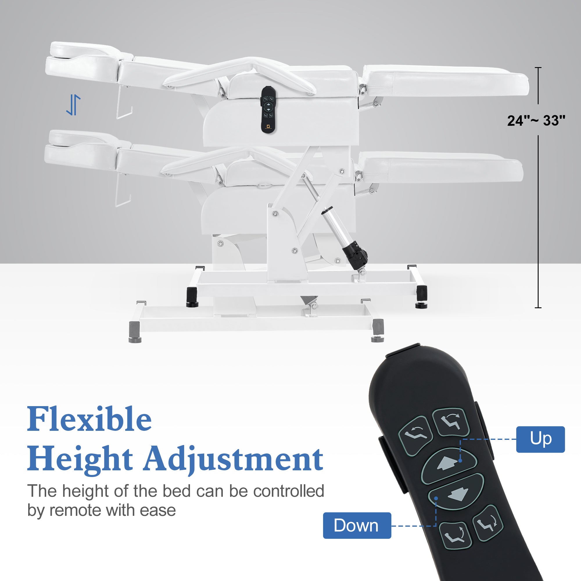 Electric Beauty Bed with 3 Motors, Tattoo Facial Bed for Esthetician , Massage Table for Client LW51