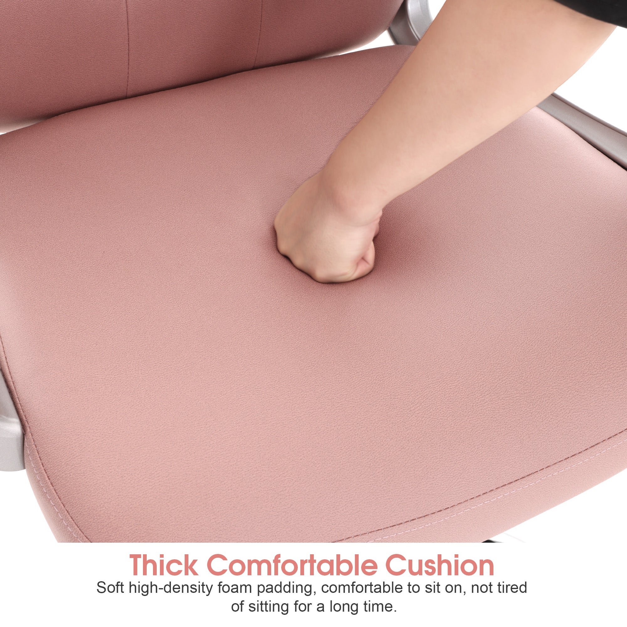 Height Adjustable Lumbar Support Nail Work Chair, Cute Swivel Rolling Makeup Chair 3535