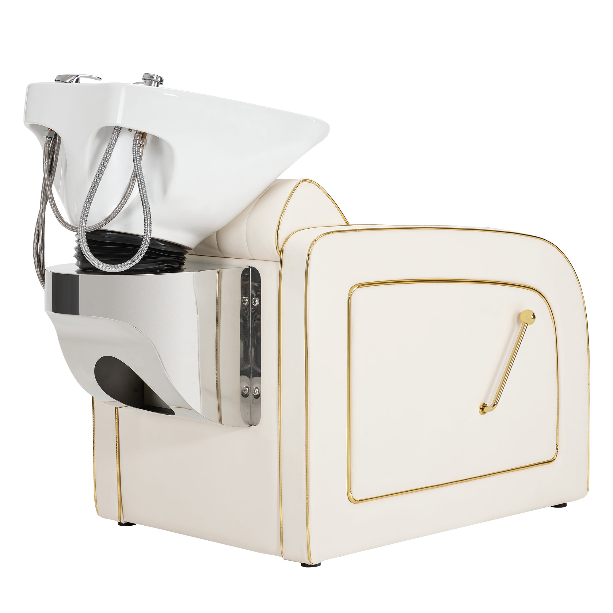 Salon & Barber Styling Chair 8885 with Hydraulic Base and Backwash Shampoo Chair 9175 with Adjustable Porcelain Bowl – Complete Professional Salon Set for Spas and Stylists