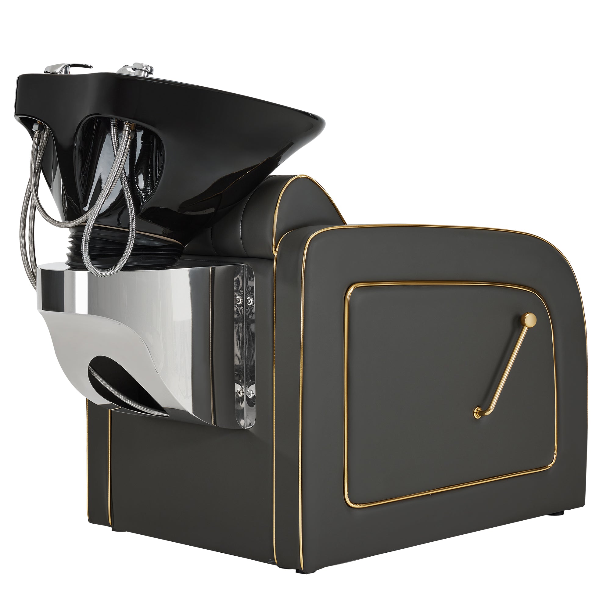 Salon & Barber Styling Chair 8885 with Hydraulic Base and Backwash Shampoo Chair 9175 with Adjustable Porcelain Bowl – Complete Professional Salon Set for Spas and Stylists