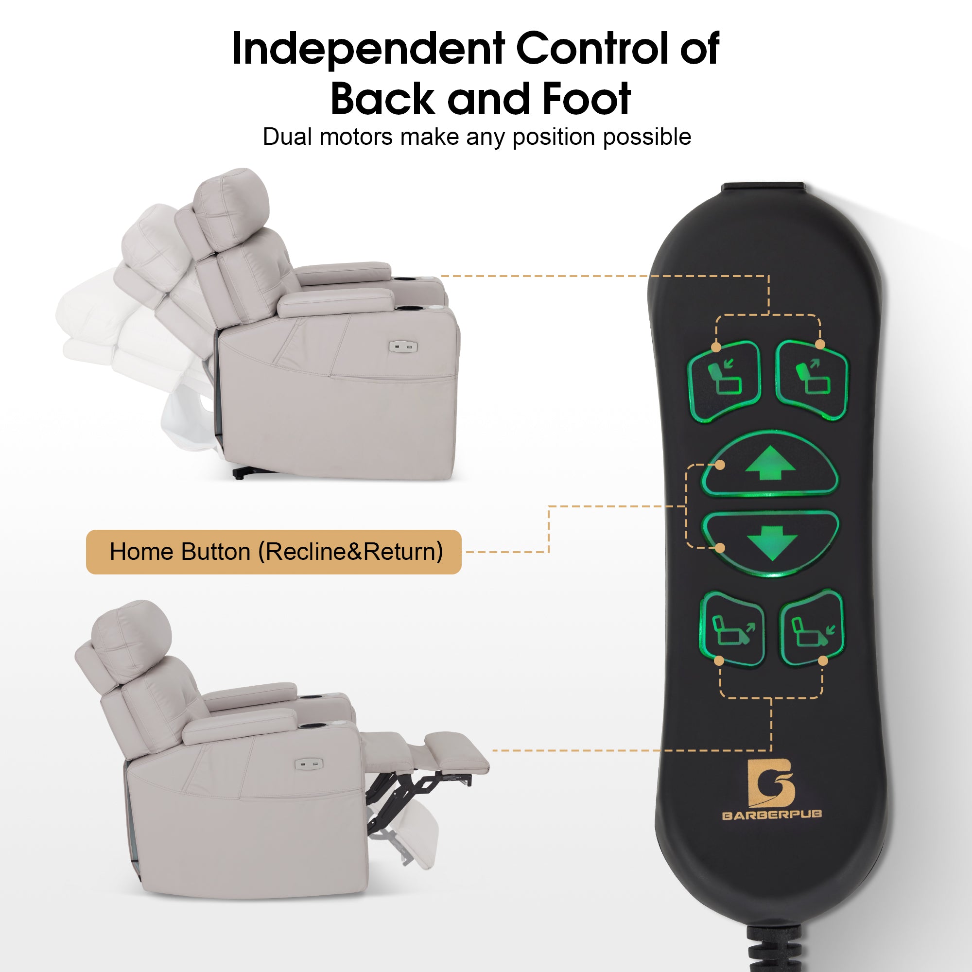 BarberPub Electric Lash Recliner with Adjustable Headrest, Facial Bed for Estheticians, Eyelash Extensions, Nails & Beauty 9904