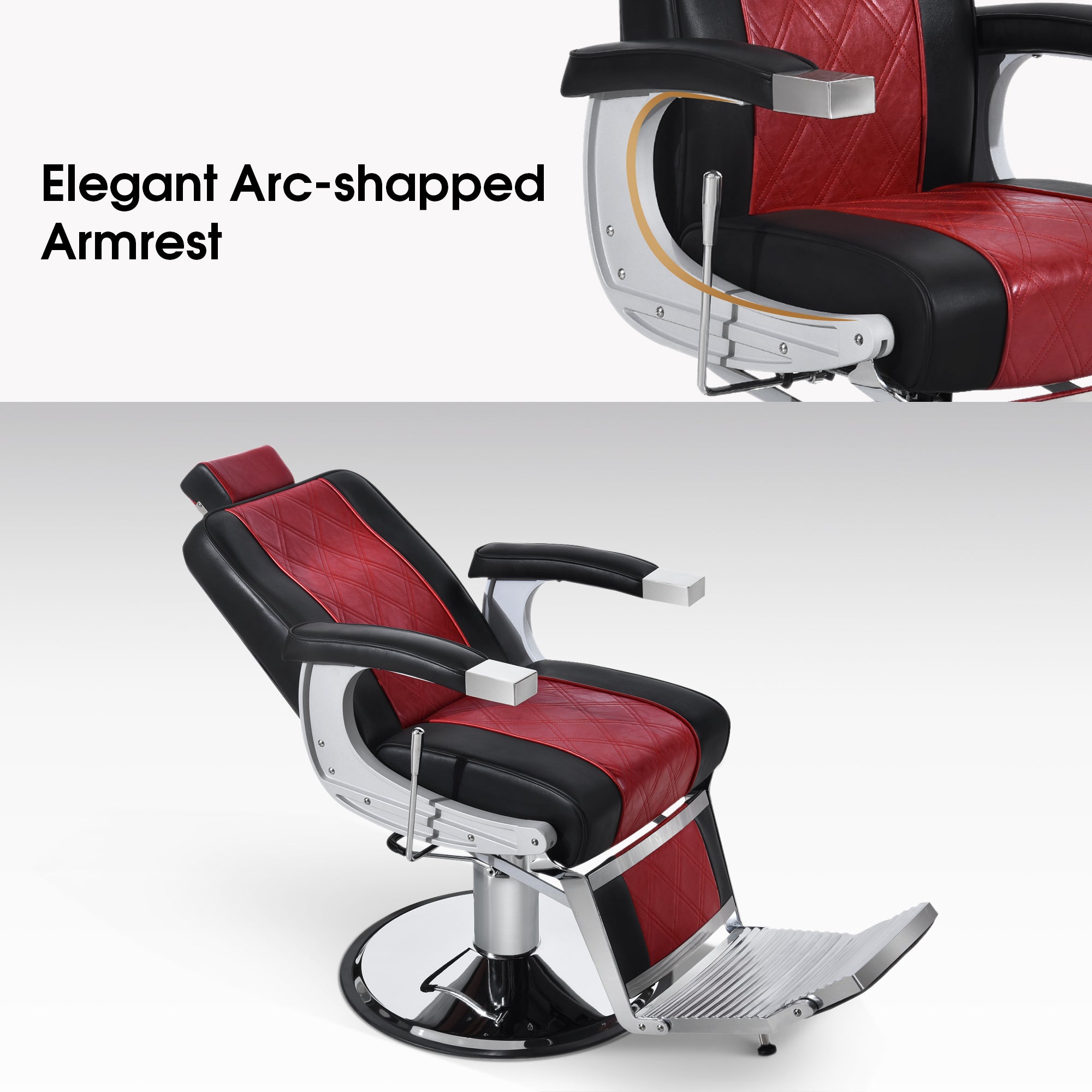 BarberPub Reclining Barber Chair All Purpose Hydraulic Salon Equipment 3815