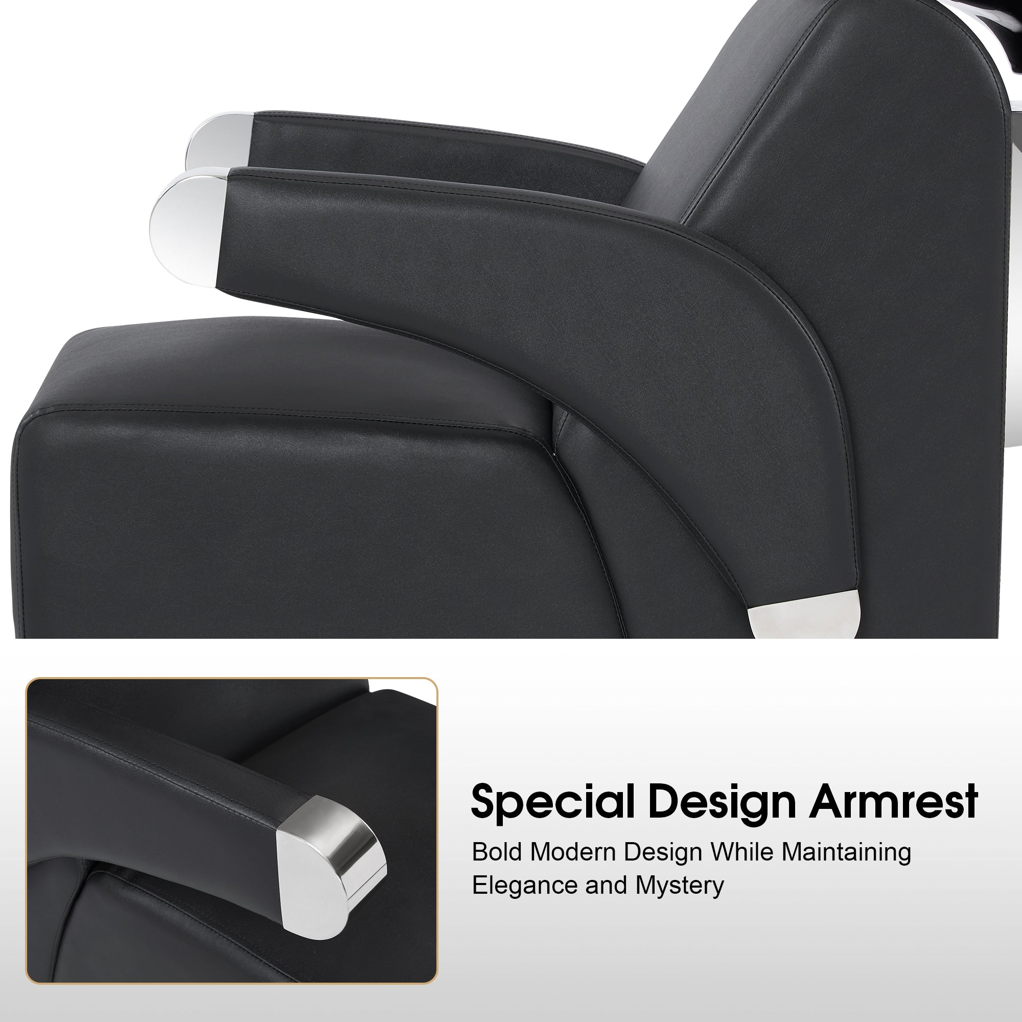 BarberPub Ceramic Bowl Backwash Shampoo Chair, Hair Washing Salon Station 9102