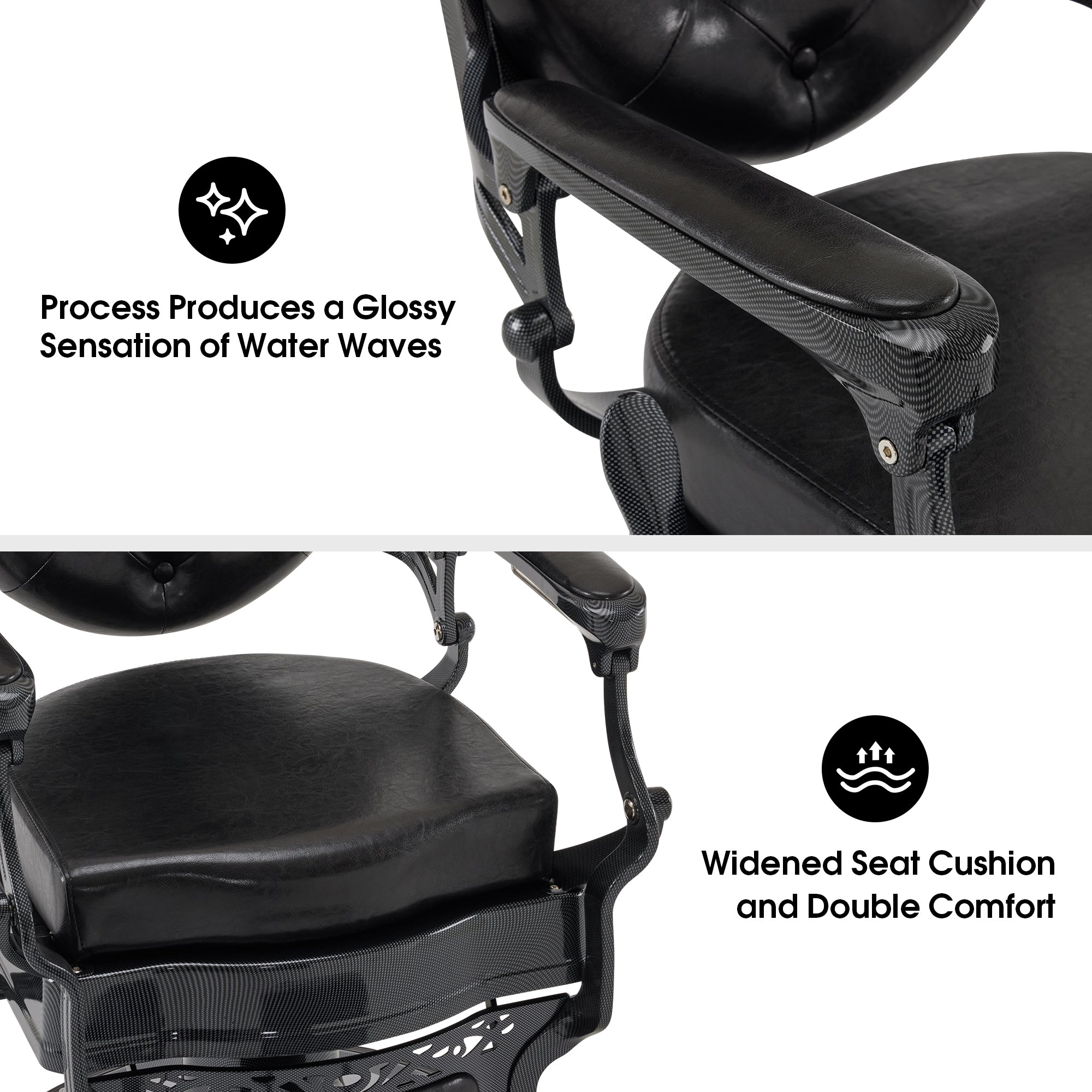 BarberPub Vintage Barber Chair for Hair Stylist, Reclining Styling Salon Chair 9457