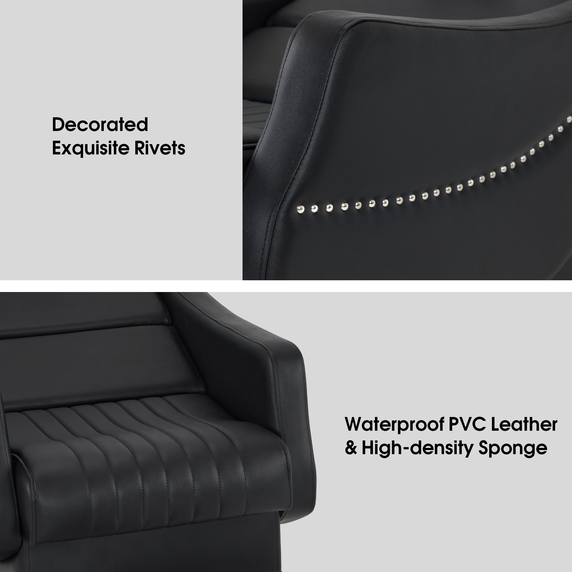 BarberPub Shampoo Backwash Station Chair, Ceramic Shampoo Bowl For Home Salon, Barbershop 9115