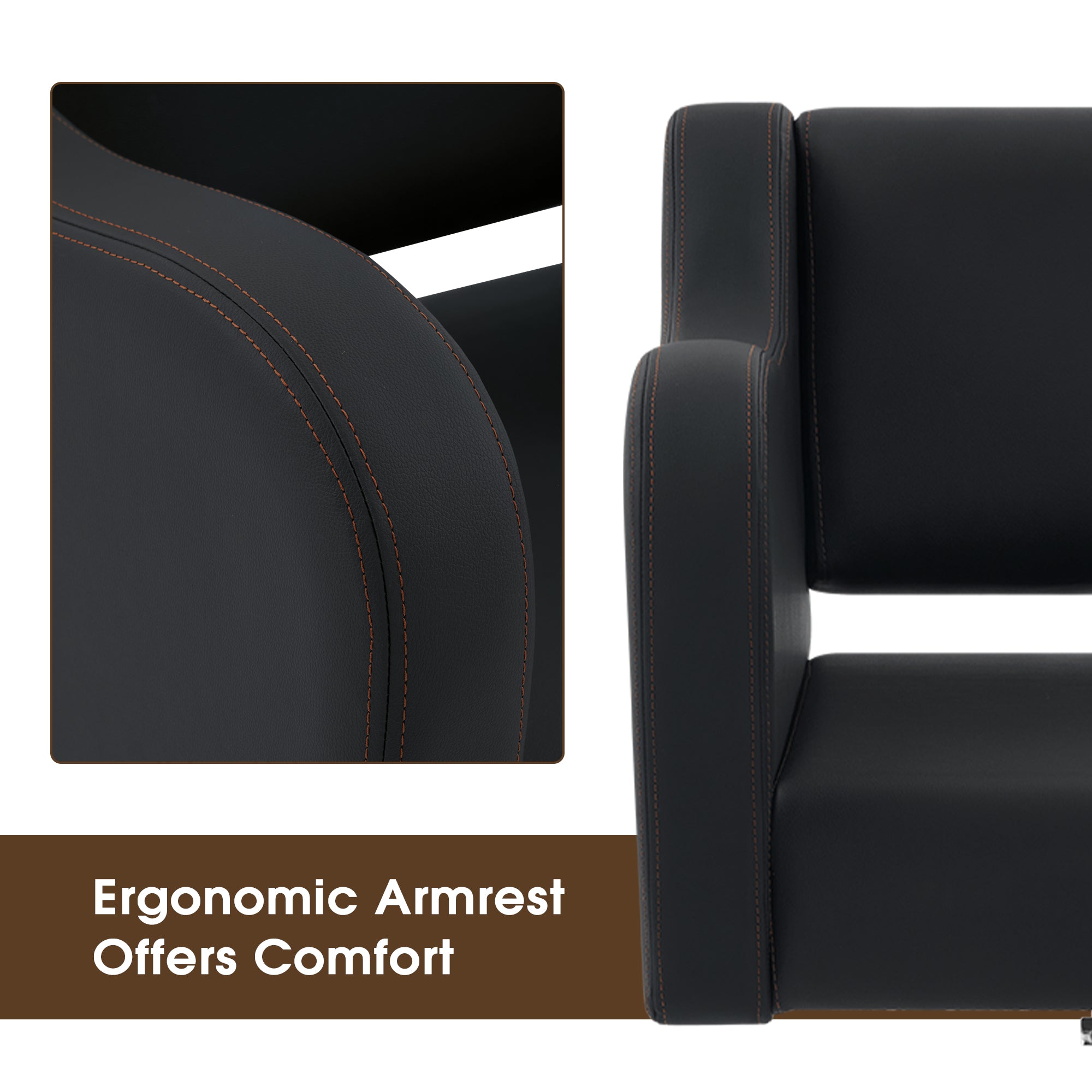 BarberPub Salon Chair 3802 & Backwash Shampoo Chair 9370 Set – Brown Hydraulic Barber Styling Chair with Ceramic Hair Wash Bowl