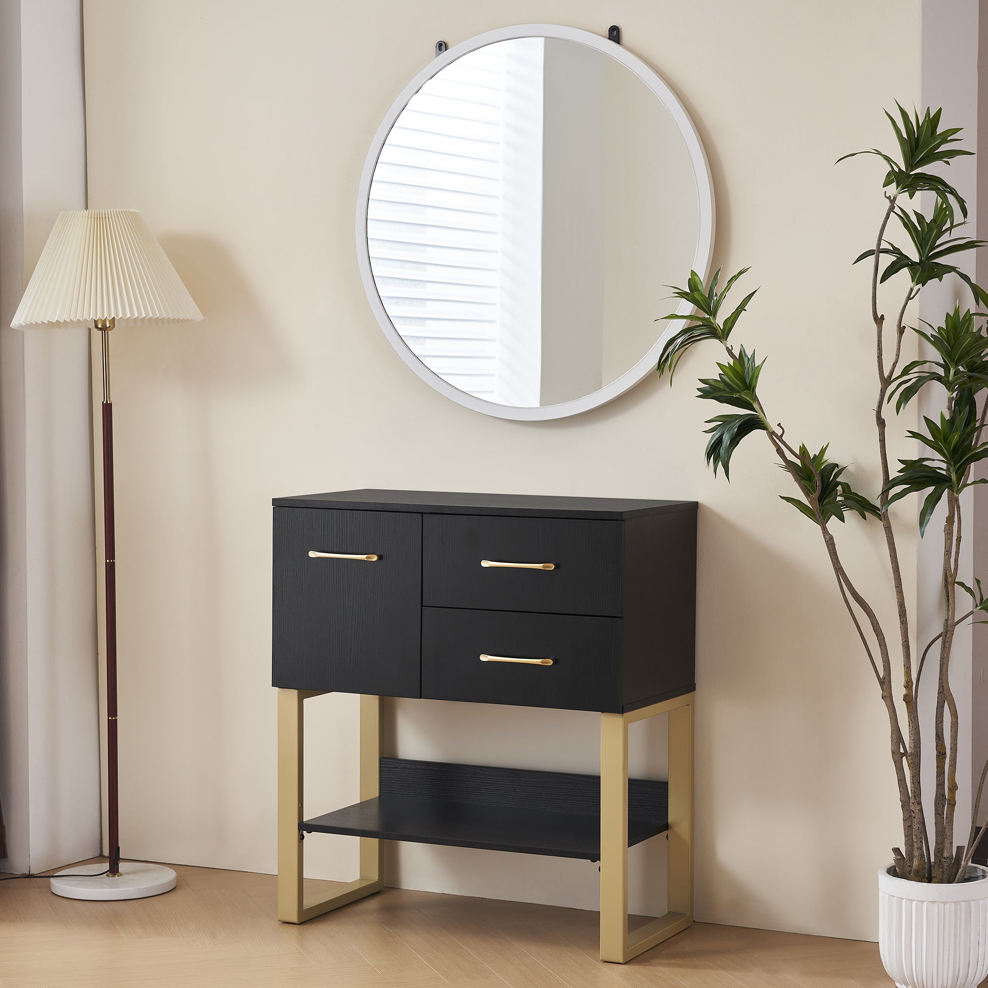 BarberPub Barber Station Wall Mount Storage Cabinet Bathroom Dresser with Shelf 3185