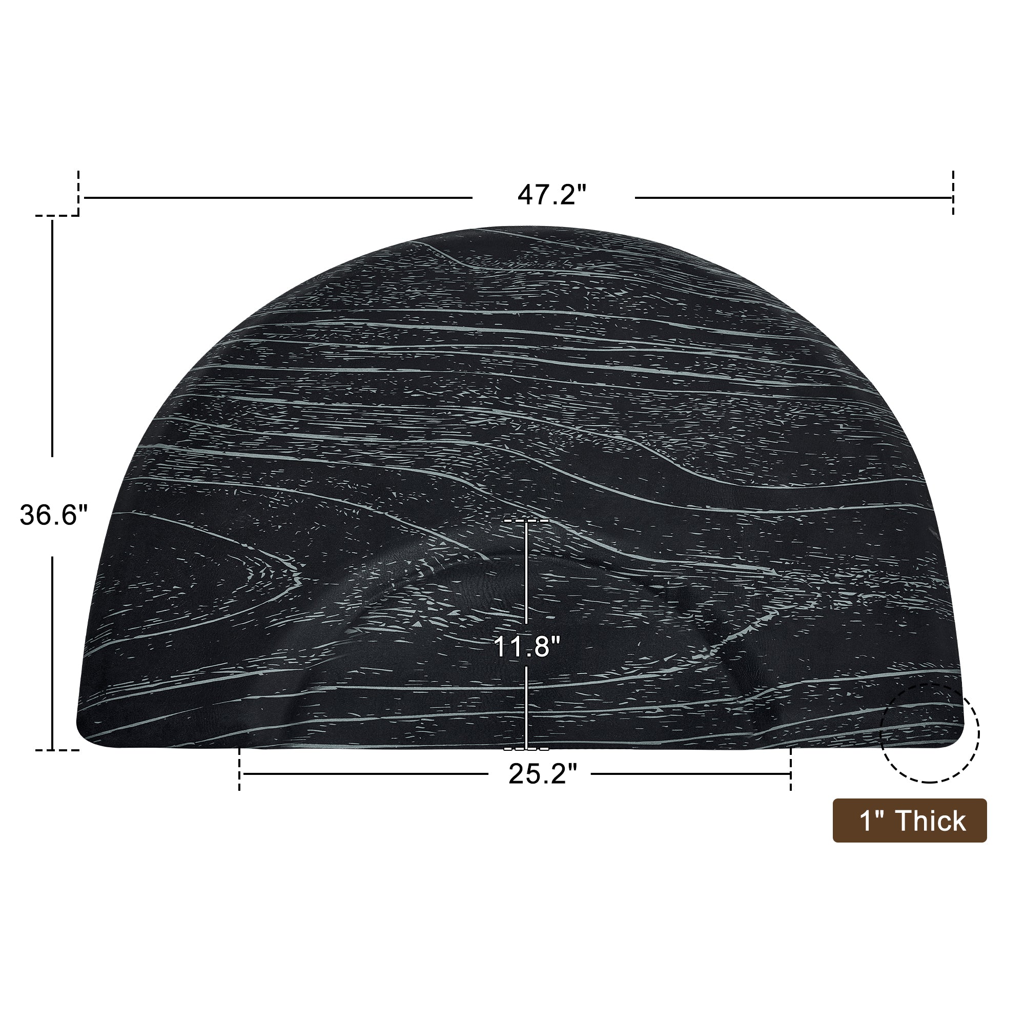 3'x4' Barber Mat Anti-Fatigue Floor Mat Circle 1"Thick 0025