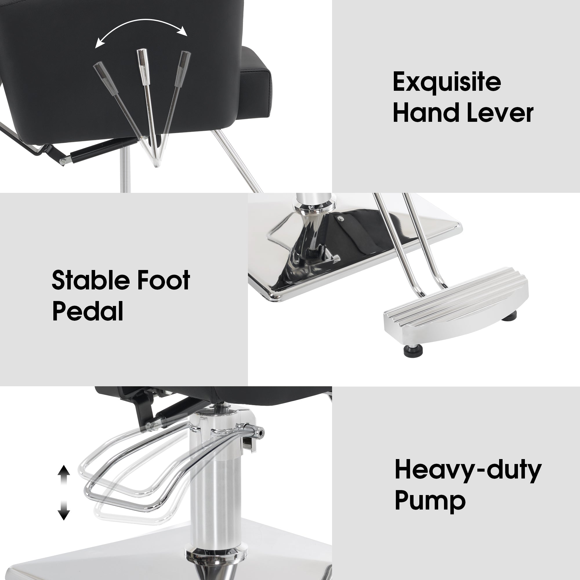 BarberPub Barber Salon Chair for Hair Stylist, Hydraulic Reclining Styling Chair 9410