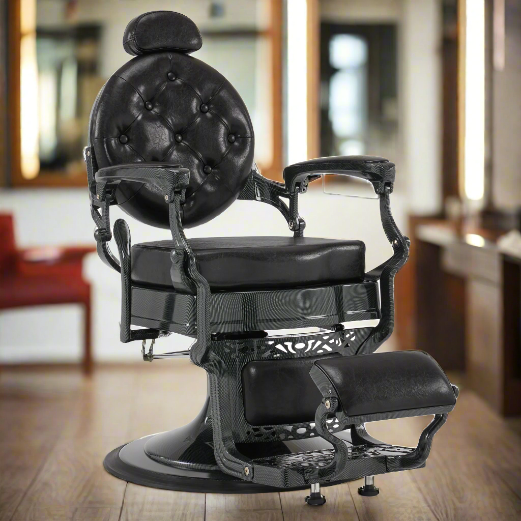 BarberPub Vintage Barber Chair for Hair Stylist, Reclining Styling Salon Chair 9457