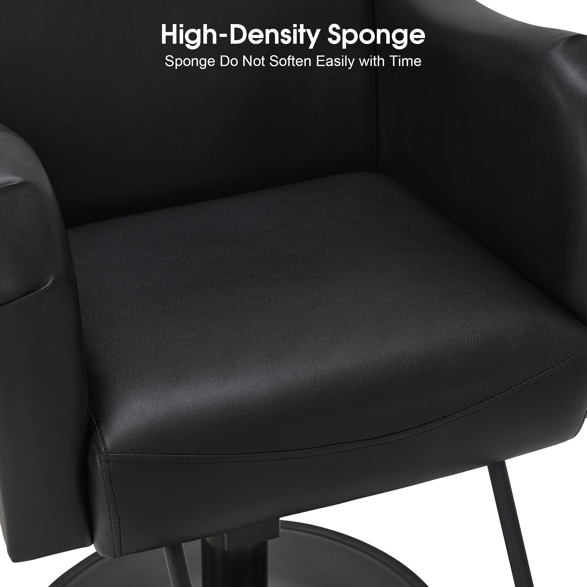 BarberPub Black Salon Chair, Hydraulic Styling Chair for Hair Stylist, Home Salon 9434