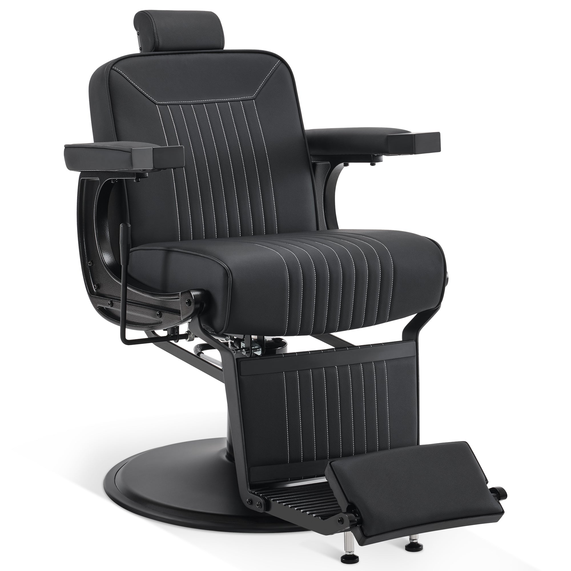 BarberPub Reclining Barber Chair, Hydraulic Styling Salon Chair for Hair Stylist 8334
