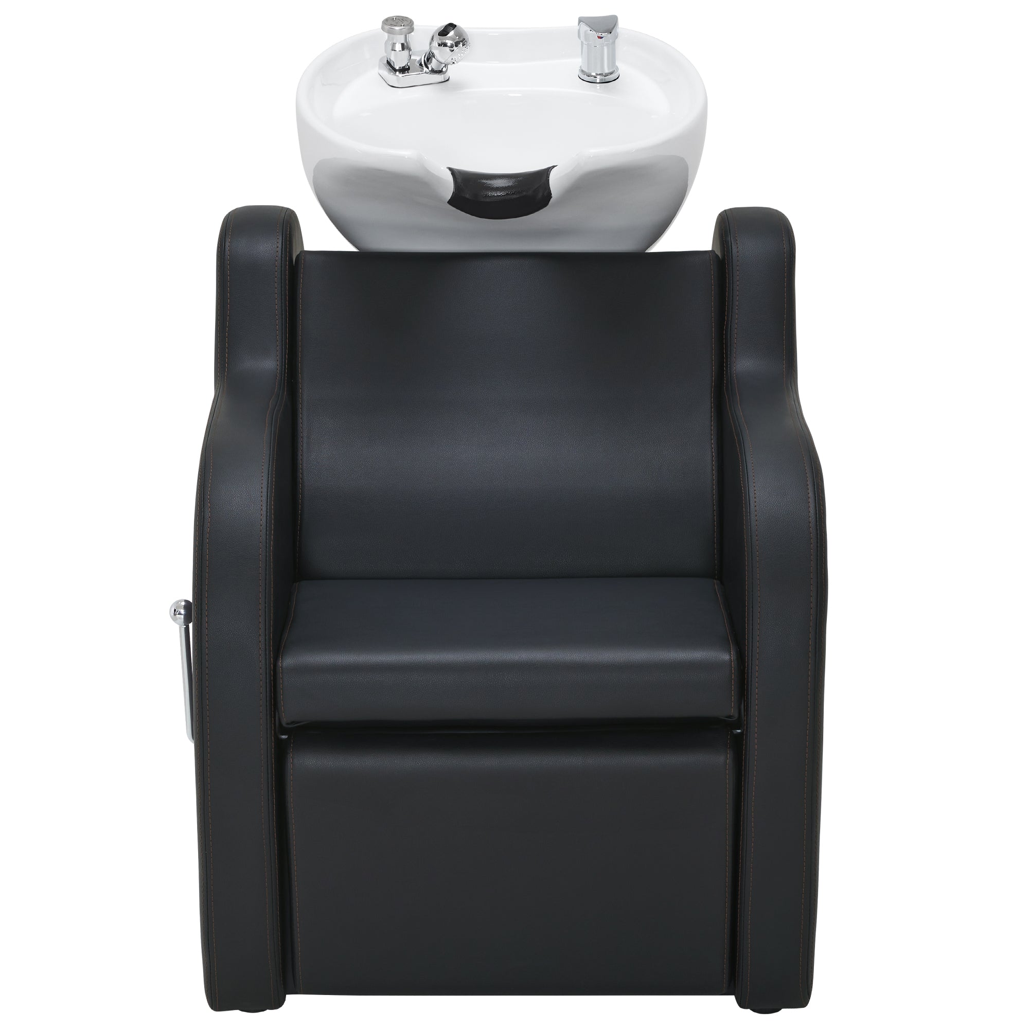 BarberPub Shampoo Bowl and Chair Set, Adjustable Ceramic Bowl and Chair for Salon 9312