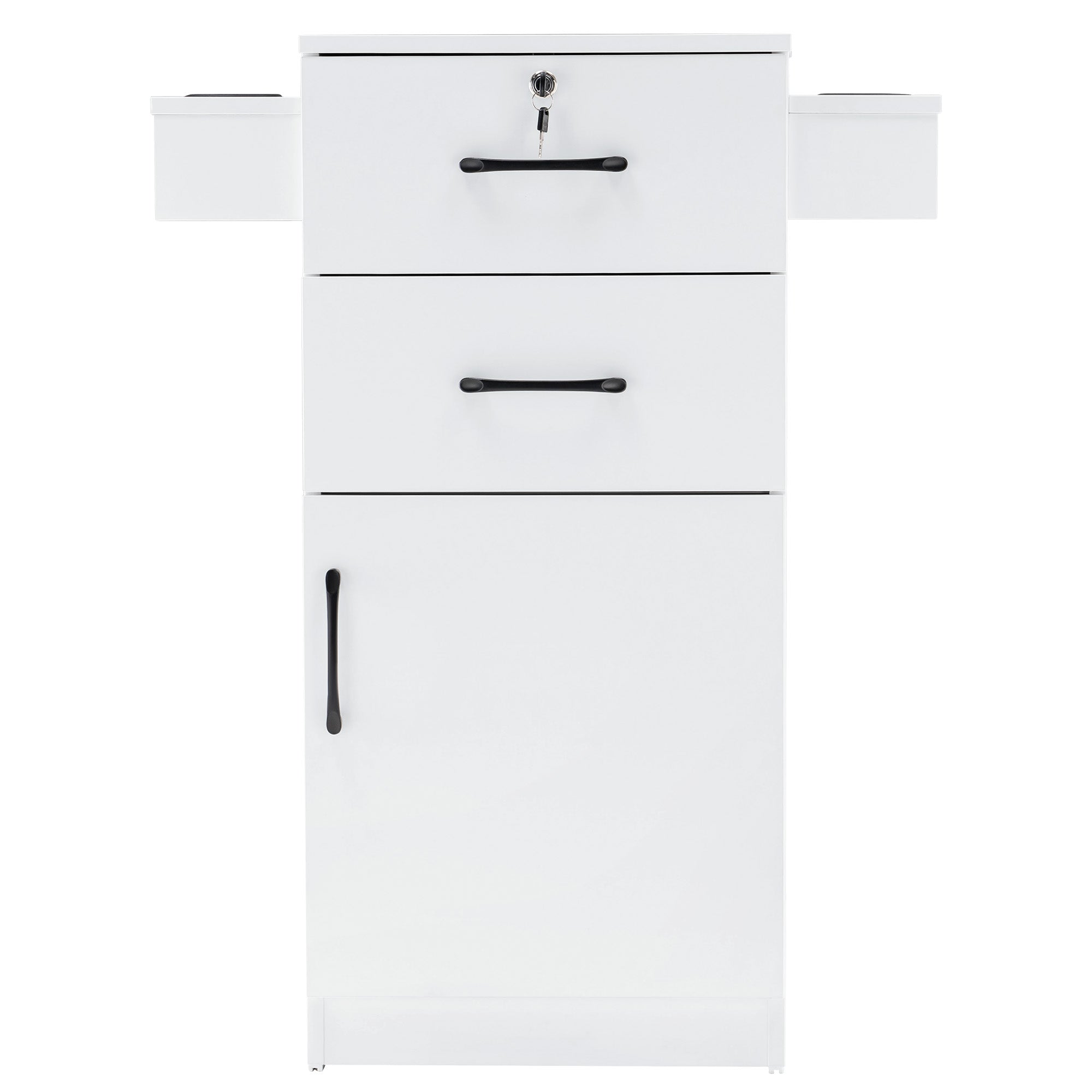 Modern Salon Station with Lockable Drawer & Cabinet, Storage Barber Cabinet for Hair Salon 2021