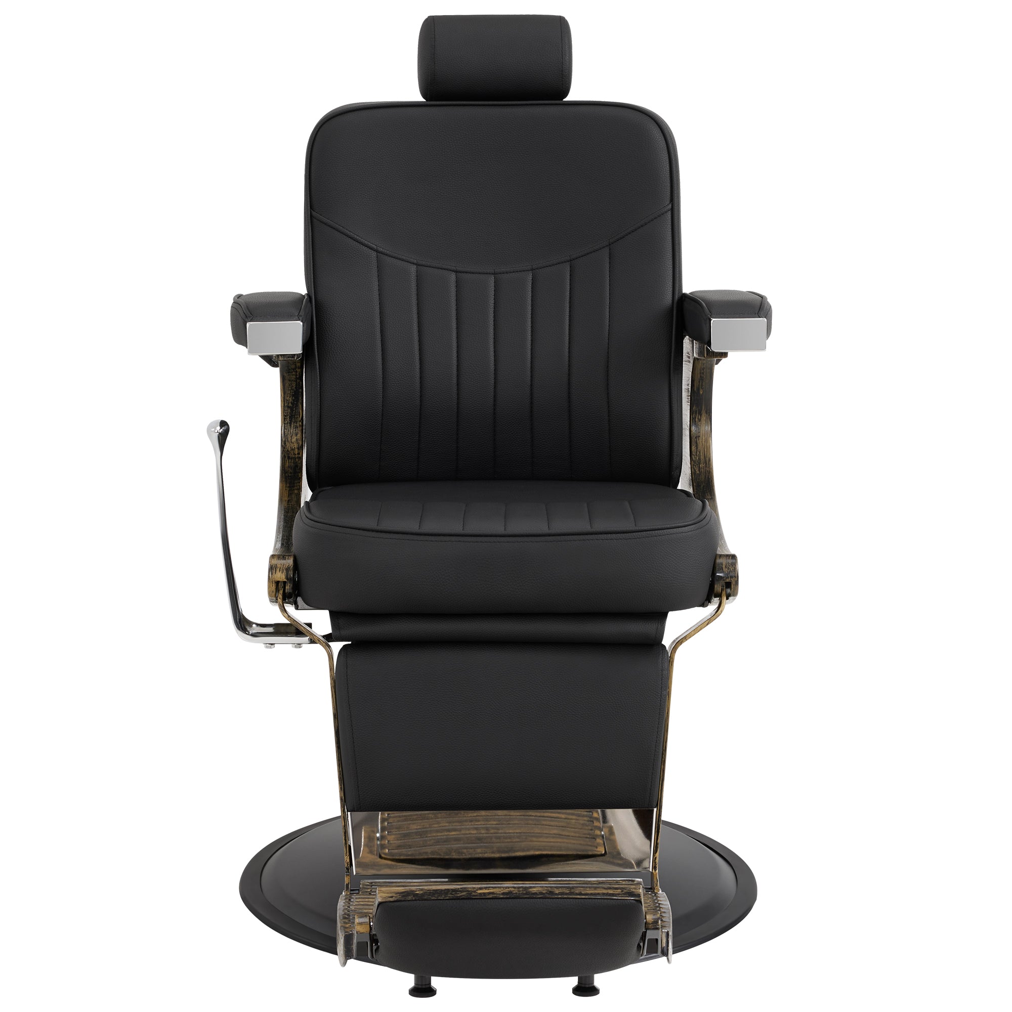 BarberPub Vintage Barber Chair Reclining Salon Chair with Headrest & Footrest 2905