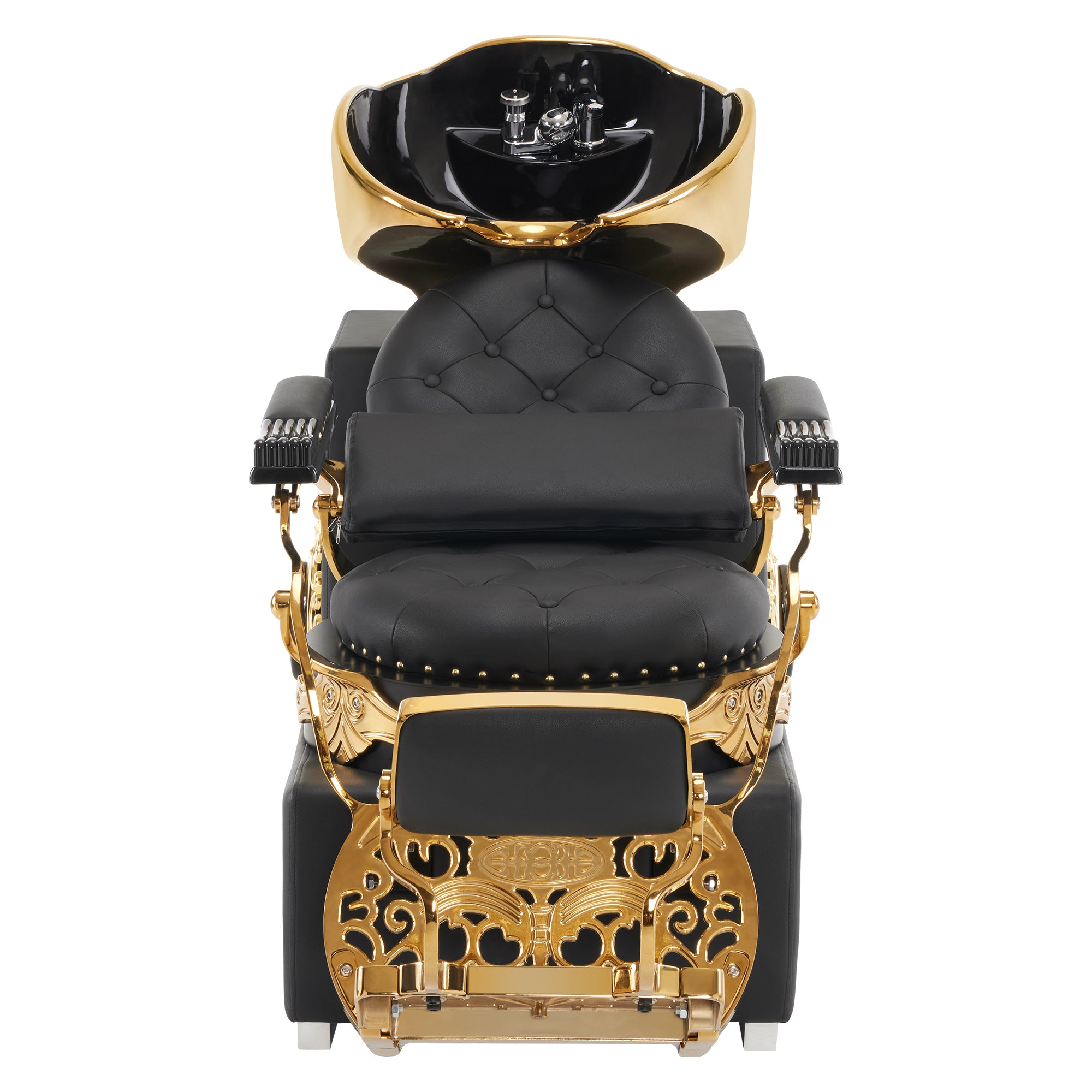 BarberPub Backwash Shampoo Station Chair, Ceramic Hair Wash Bowl Retro 8610