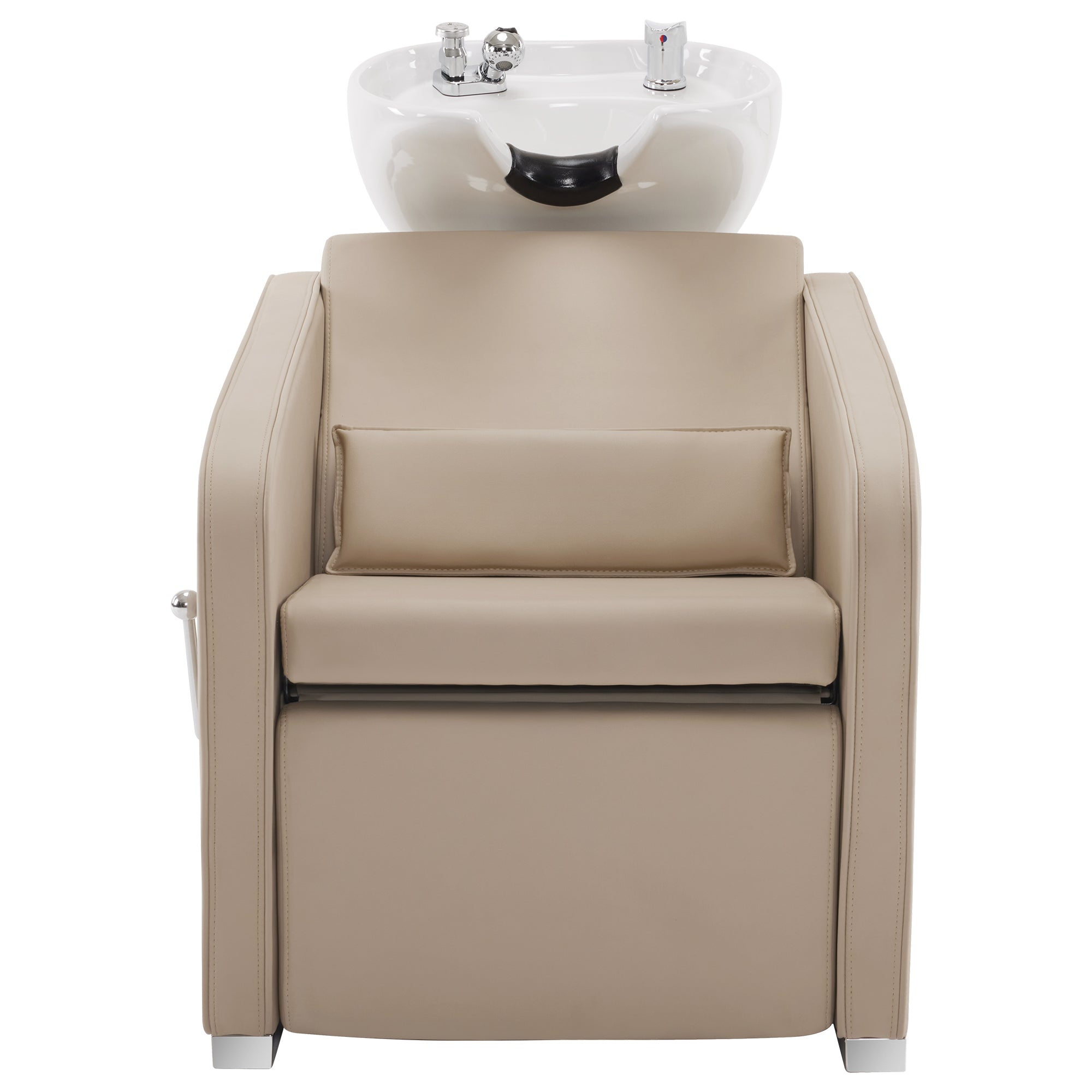 BarberPub Backwash Shampoo Station Chair, Salon Ceramic Hair Wash Bowl 9370