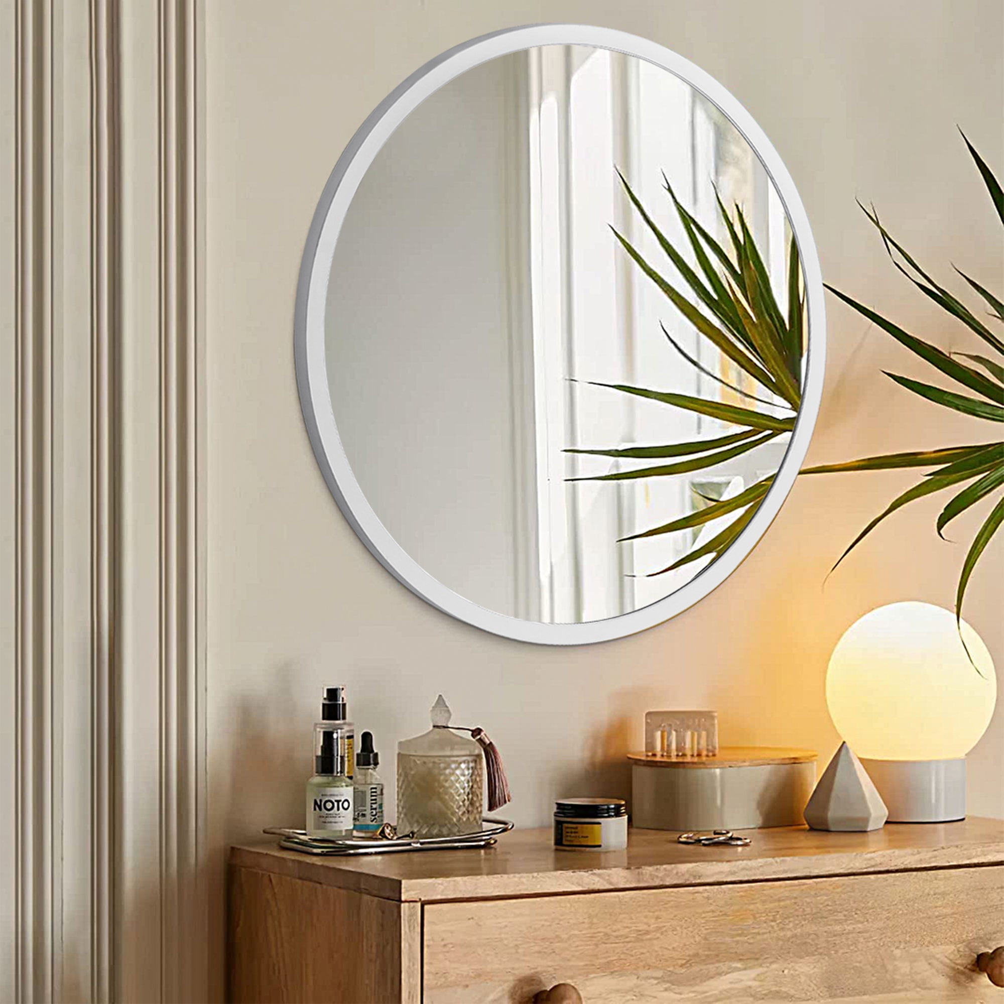 BarberPub Wall Mount Dressing Mirror Salon Mirror with Wooden Frame CH/RO/EL-3