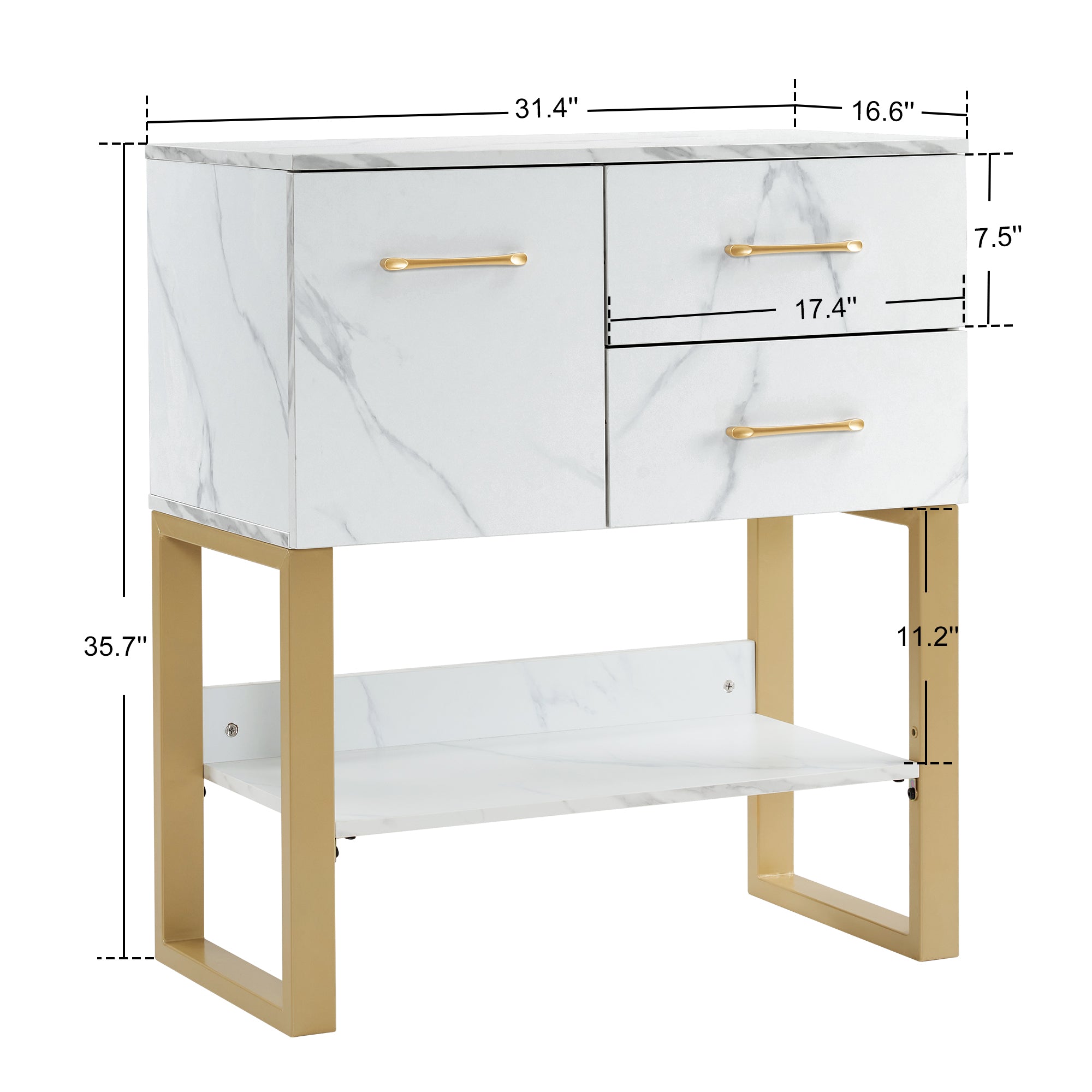 BarberPub Barber Station Wall Mount Storage Cabinet Bathroom Dresser with Shelf 3185