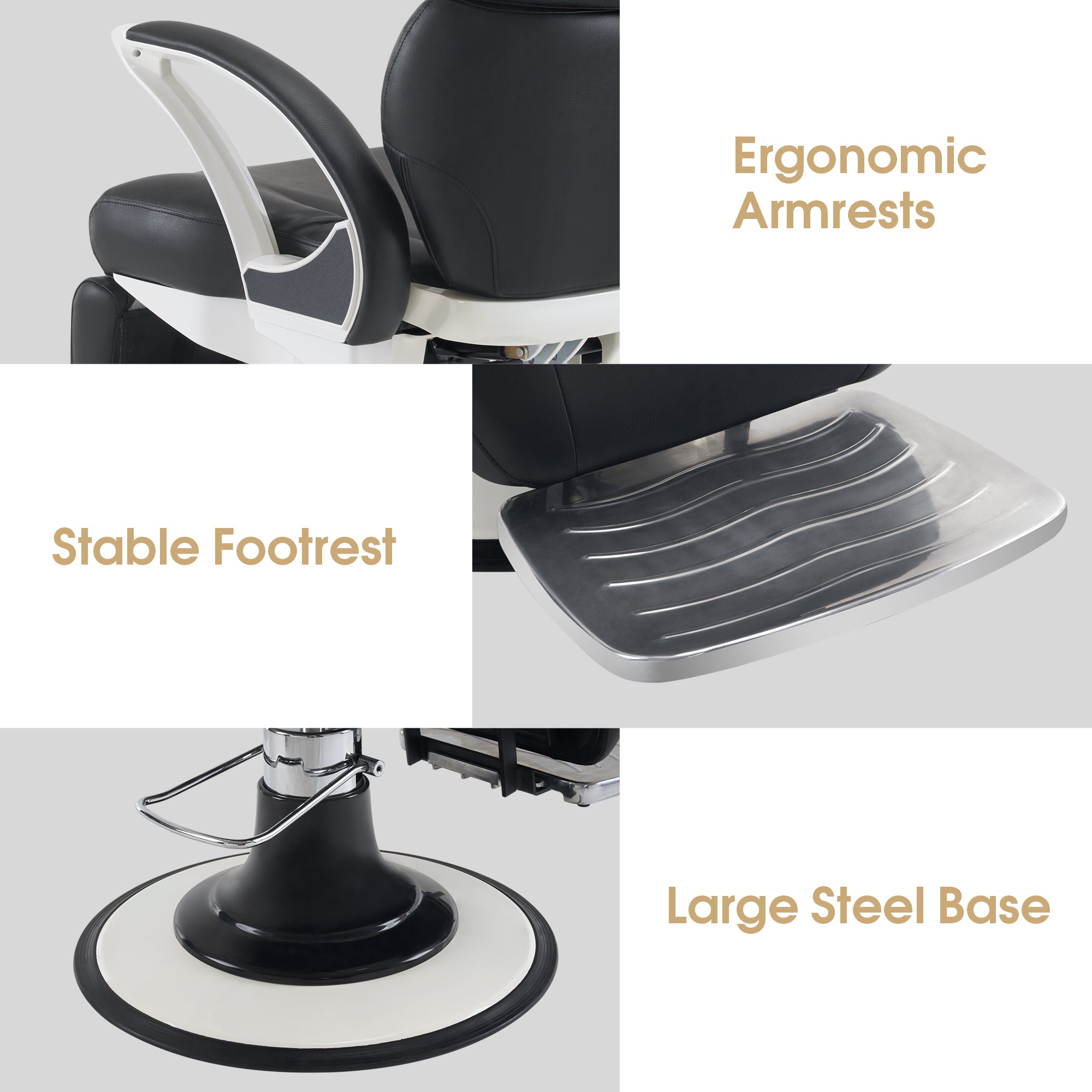 BarberPub Reclining Barber Salon Chair, Hair Stylist Chair with Both Sides Levers 5945