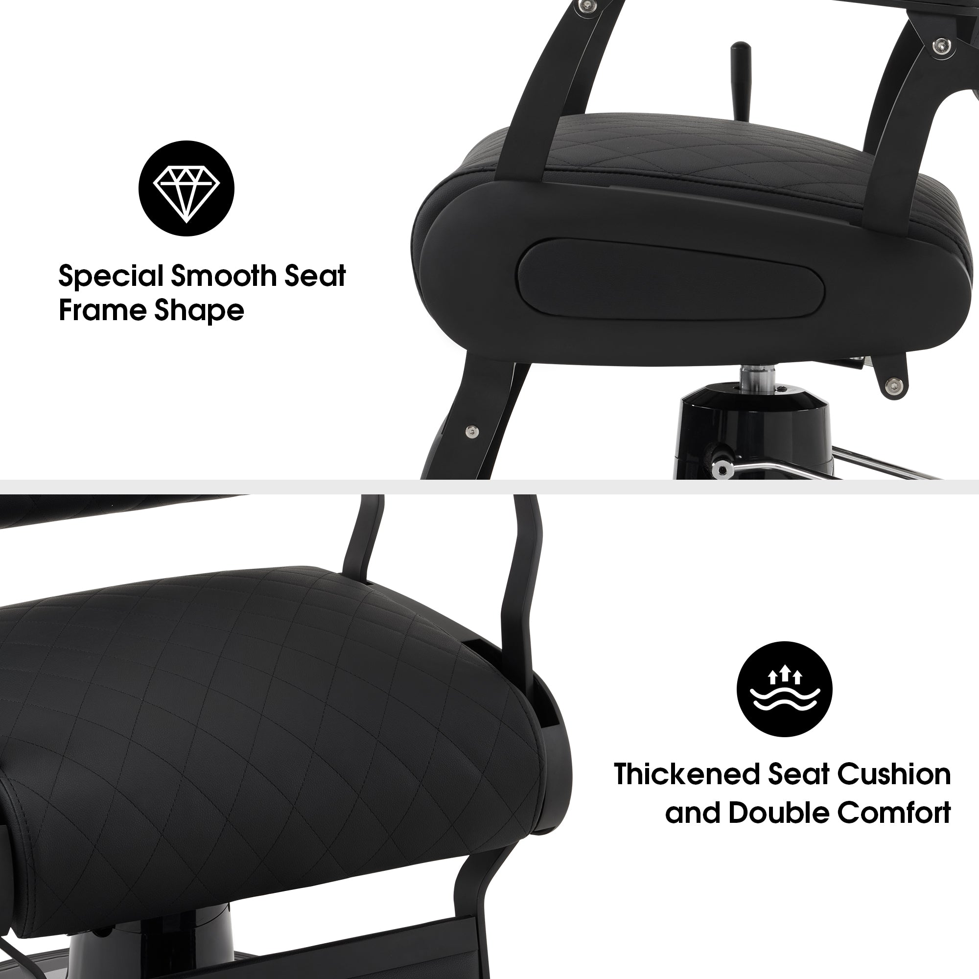 BarberPub All Purpose Barber Chair With Headrest, Reclining Swivel Salon Chair 9453