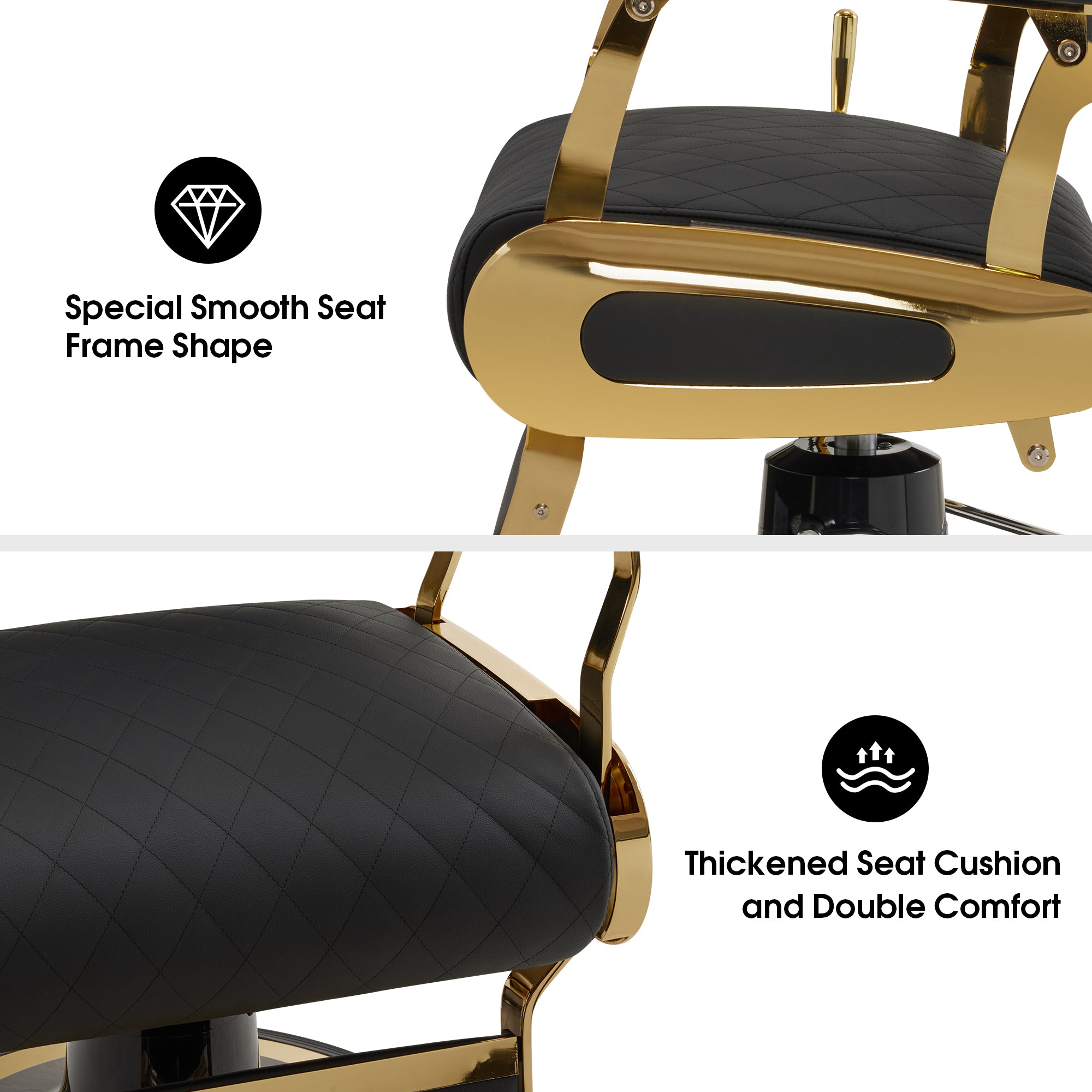 BarberPub All Purpose Barber Chair With Headrest, Reclining Swivel Salon Chair 9453