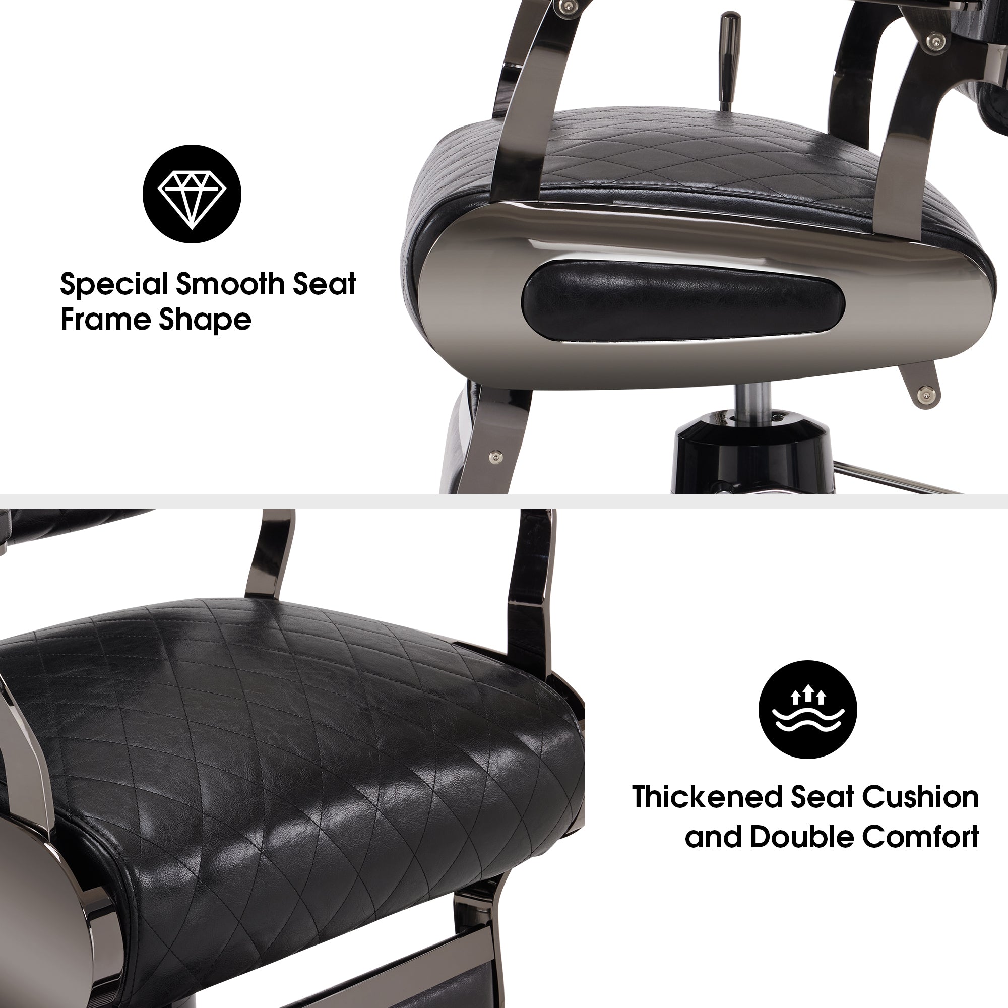 BarberPub All Purpose Barber Chair With Headrest, Reclining Swivel Salon Chair 9453