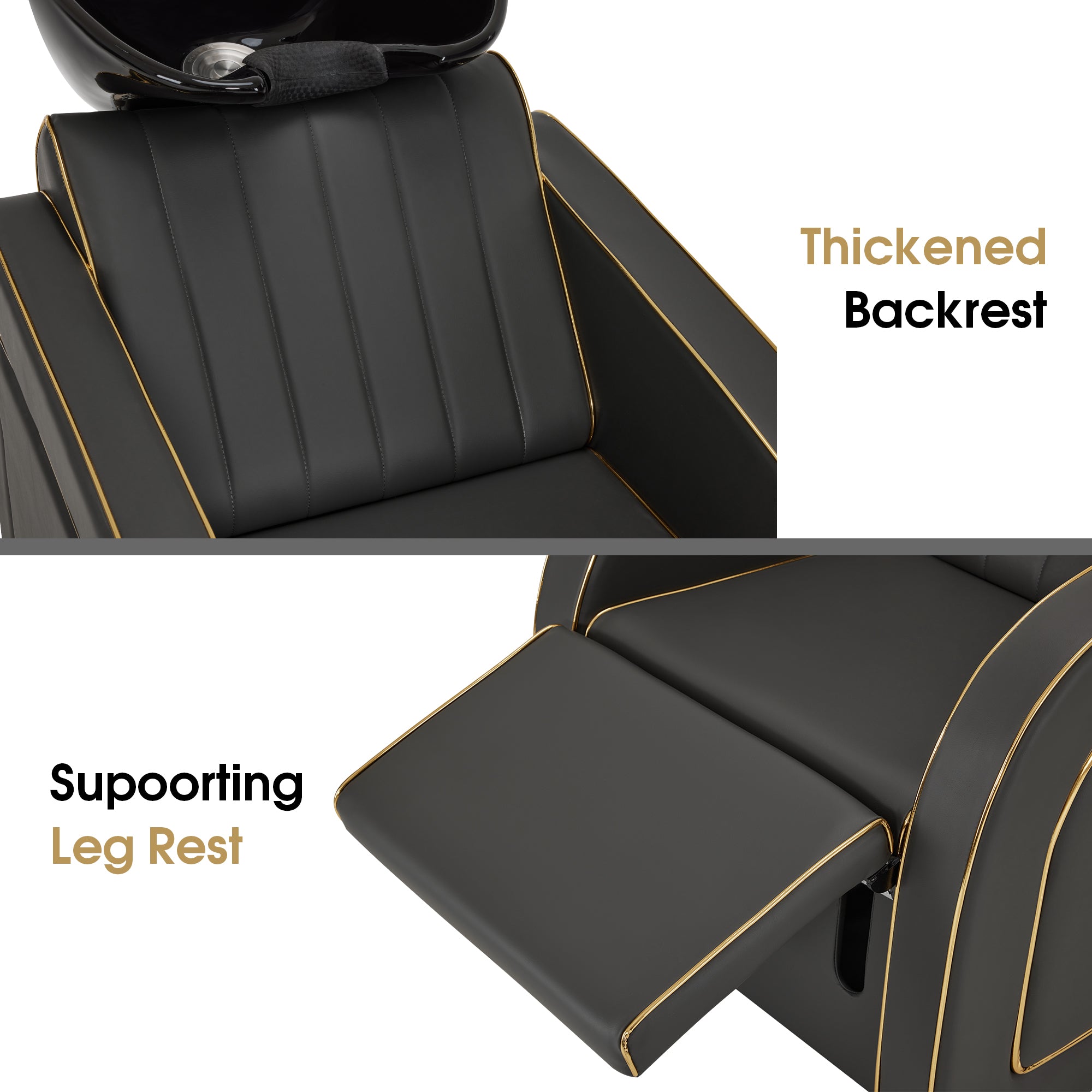 Salon & Barber Styling Chair 8885 with Hydraulic Base and Backwash Shampoo Chair 9175 with Adjustable Porcelain Bowl – Complete Professional Salon Set for Spas and Stylists