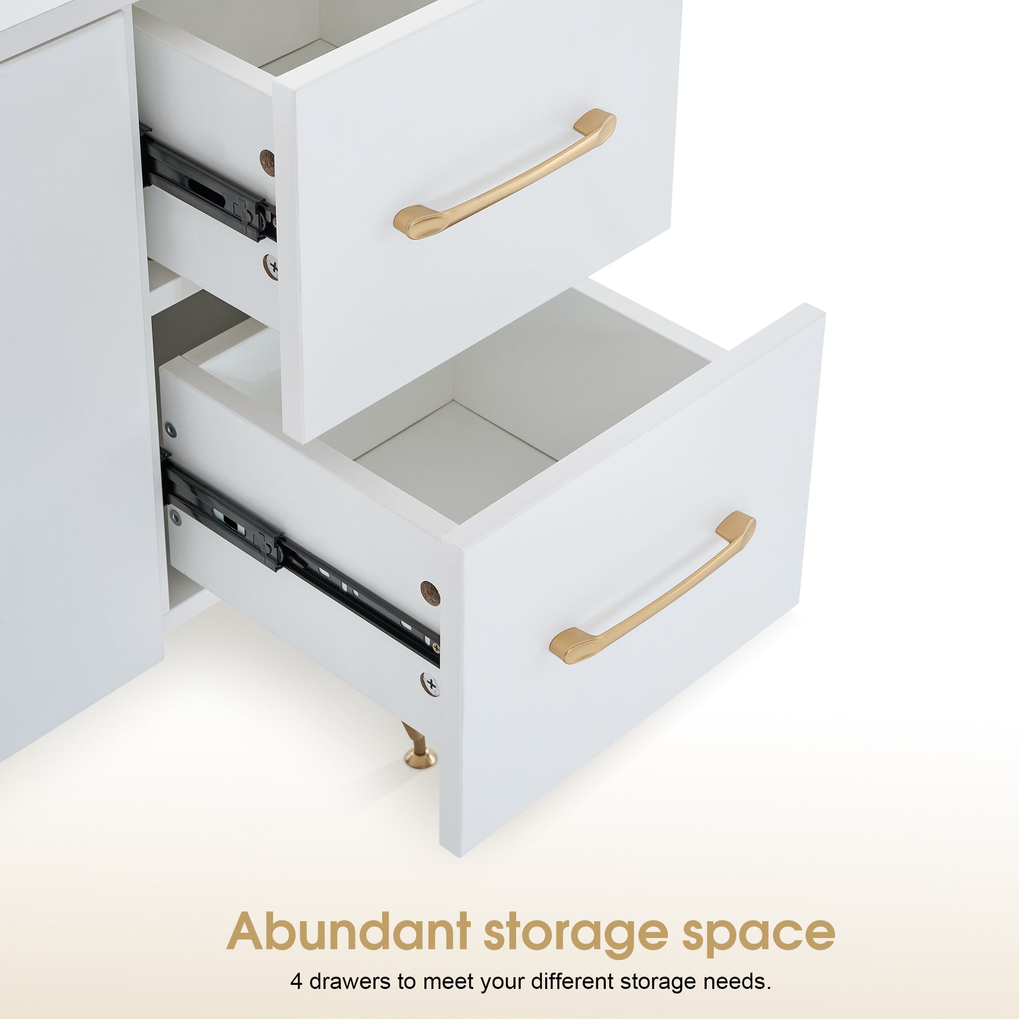 White Wall Mount Styling Station with Golden Leg, Barber Tool Organizer for Storage 3152
