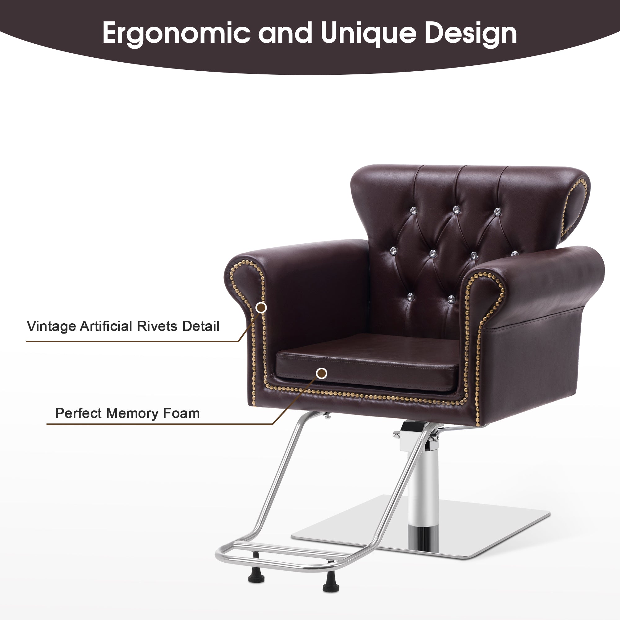 BarberPub Hydraulic Salon Chair, Vintage Hair Styling Spa Salon Equipment 8899 - BarberPub