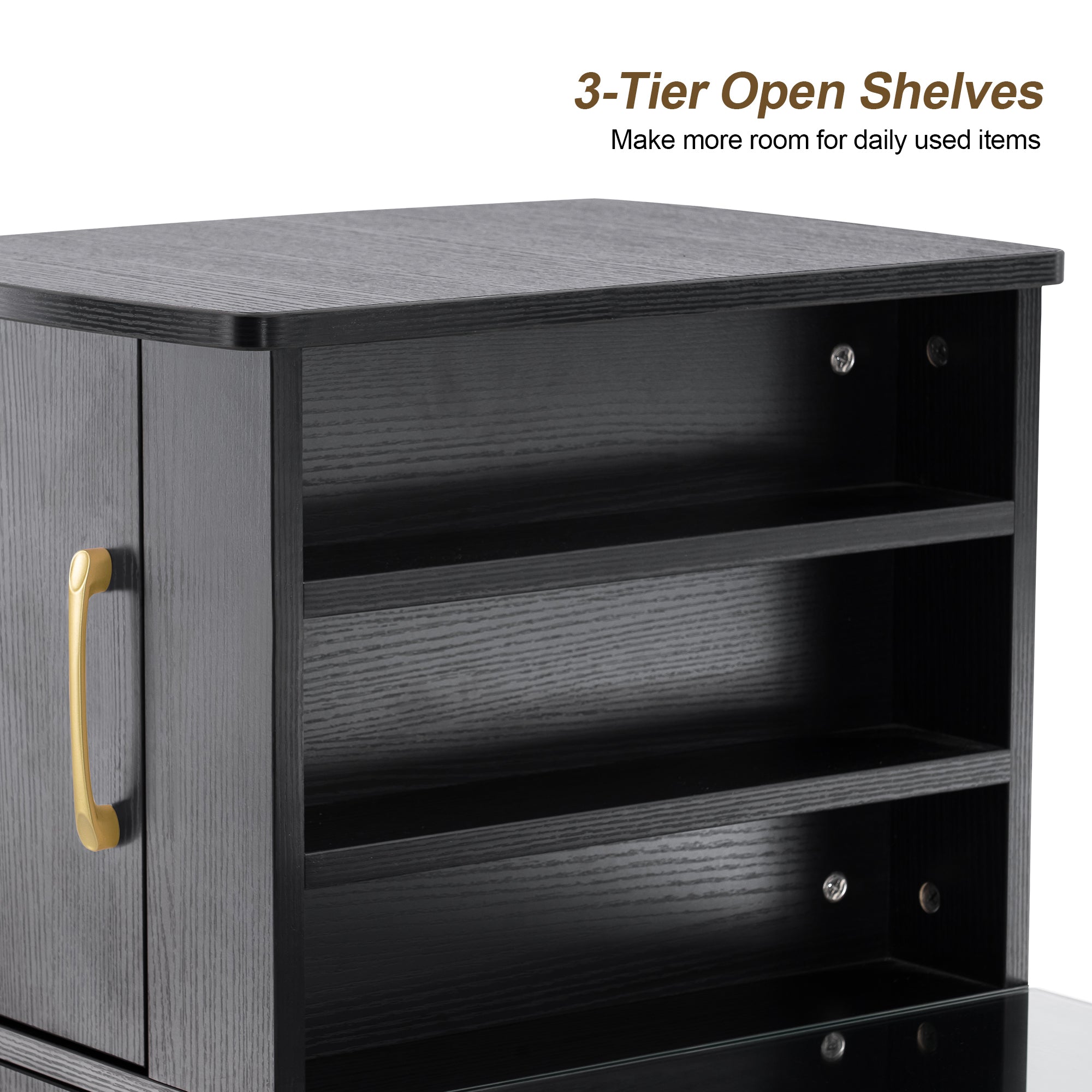 BarberPub Manicure Table, Nail Makeup Desk Salon Workstation for Storage 2611