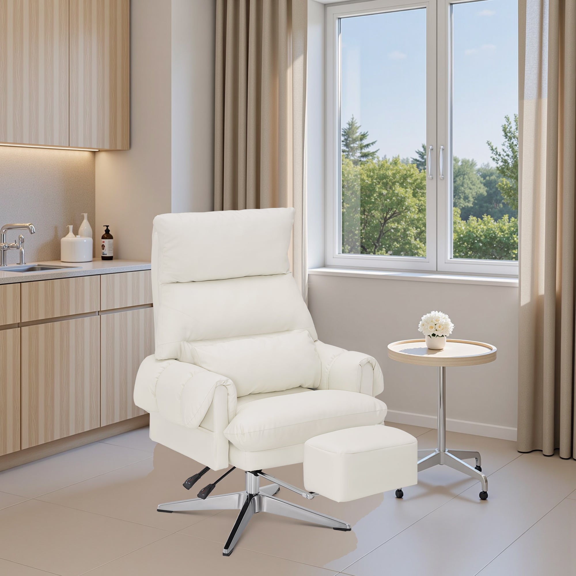 BarberPub Beauty Salon Chair, Adjustable Height, Reclining Esthetician Chair for Facial, Eyelash Extension, Tattoo – Model 8105/8129