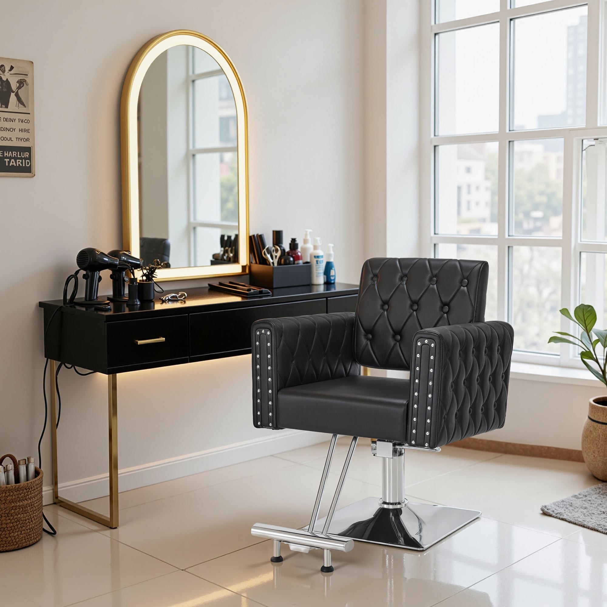 BarberPub Classic Hydraulic Styling Chair for Professionals, Barber Salon Chair 8819