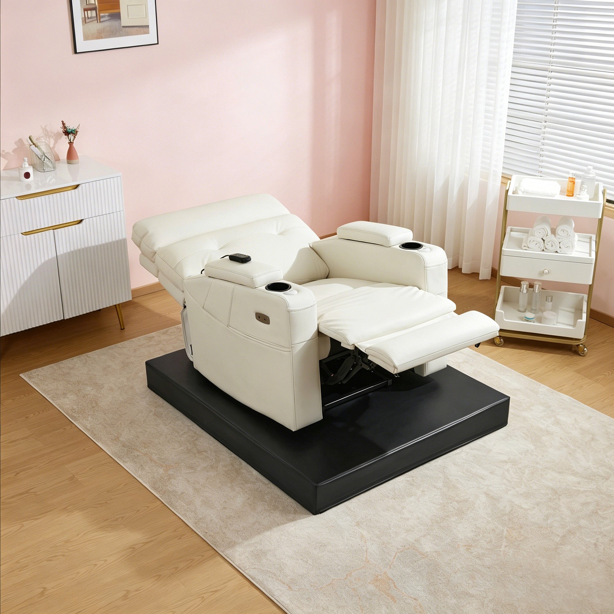 BarberPub Elevated Wooden Base for Lash Recliner, 6″ Height, 45.3 x 53.1 inches, Multi-Layer Board, BS115