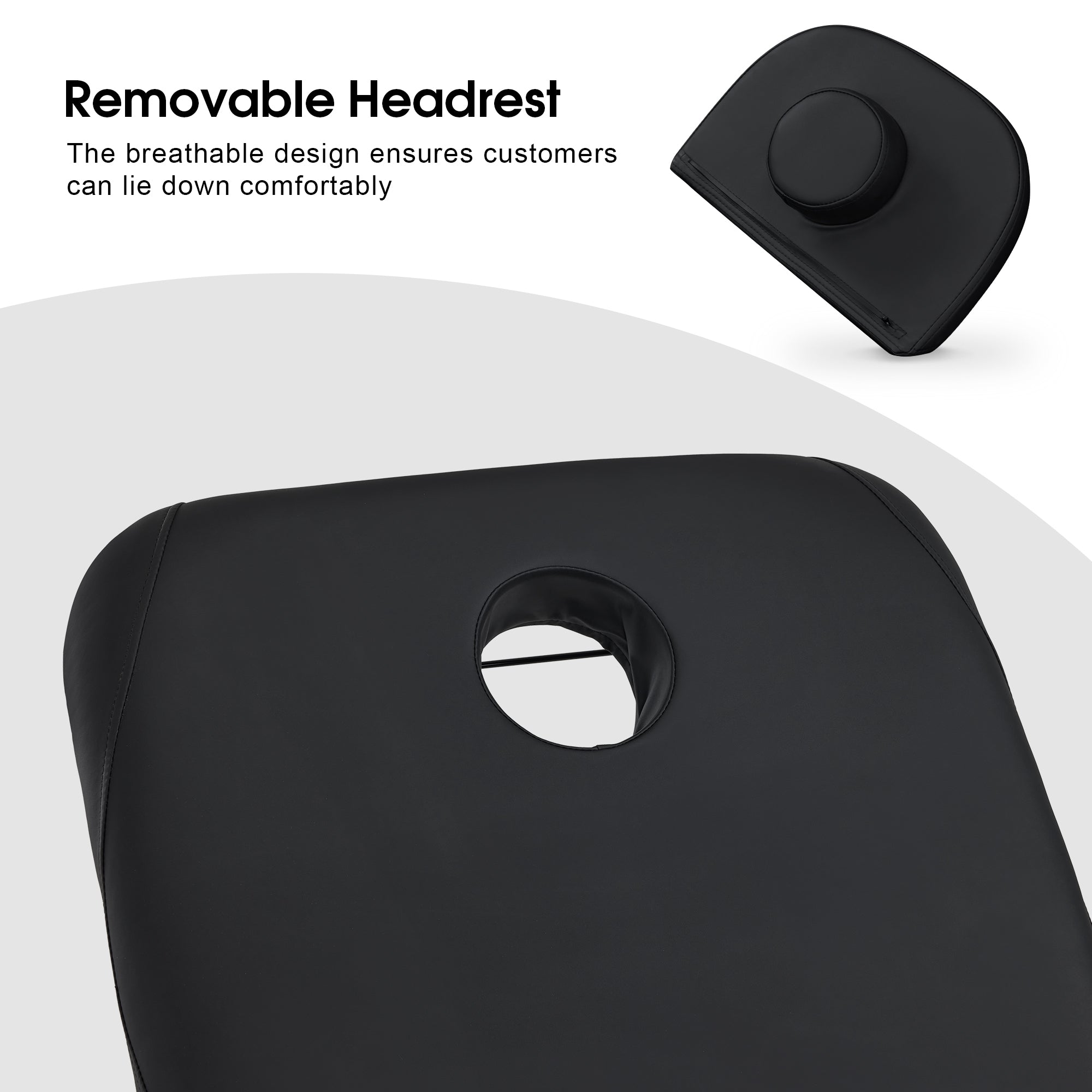 2 Motors Electric Facial Bed with Adjustable Height & Backrest, Rolling Message Tattoo Chair 2750