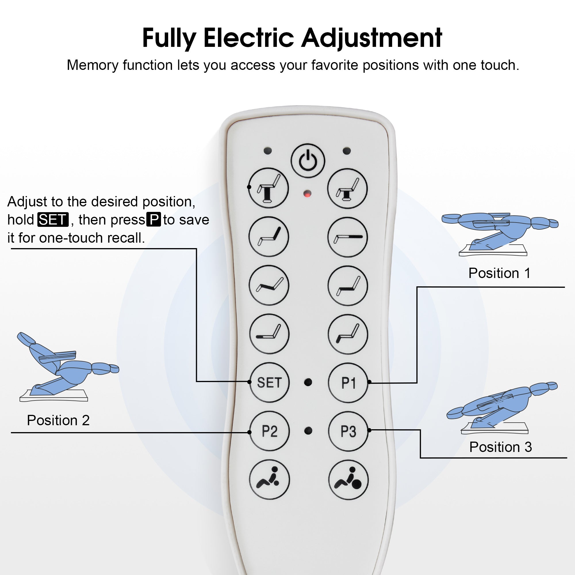 BarberPub Full Electrical 4 Motors Facial Beauty Bed, 400 lbs Capacity, 3 Preset Positions 2119